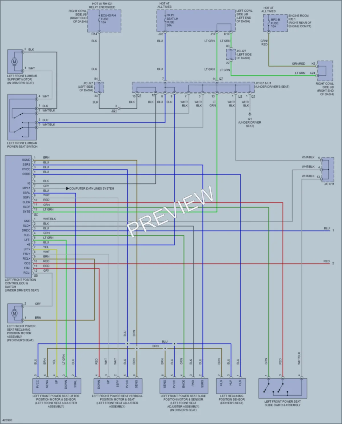 2015 Lexus IS350C Memory Systems wiring diagram preview