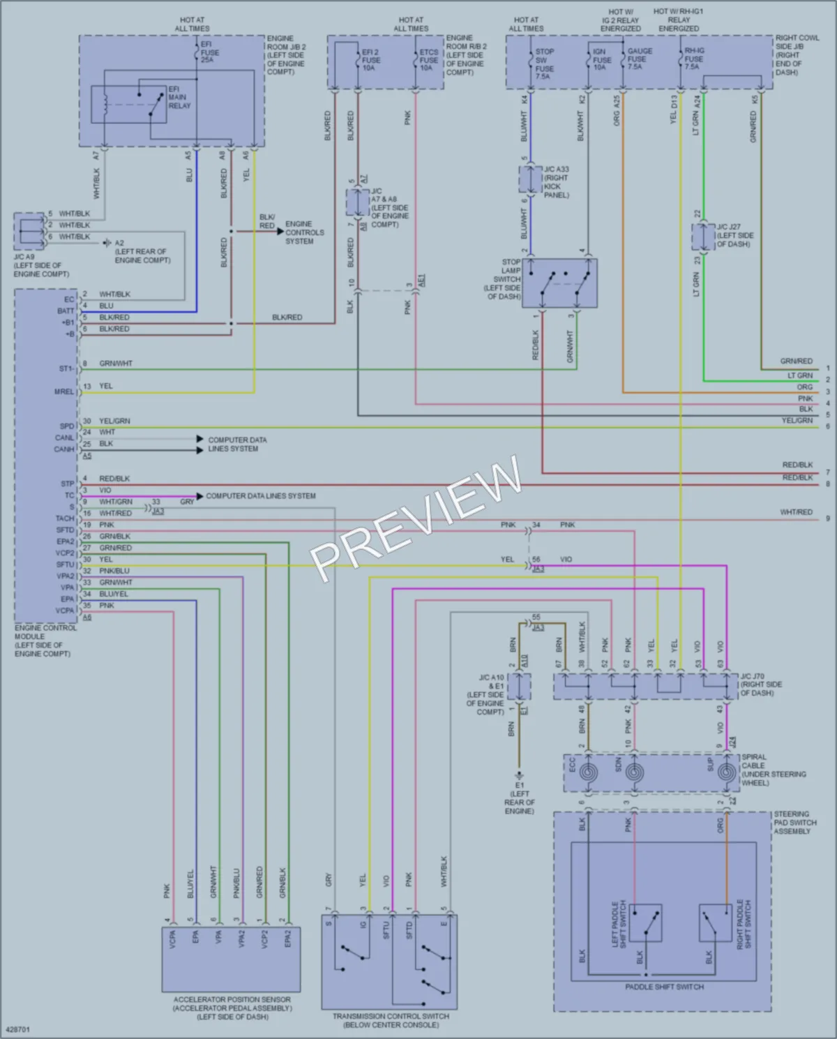 2015 Lexus IS350C Transmission wiring diagram preview