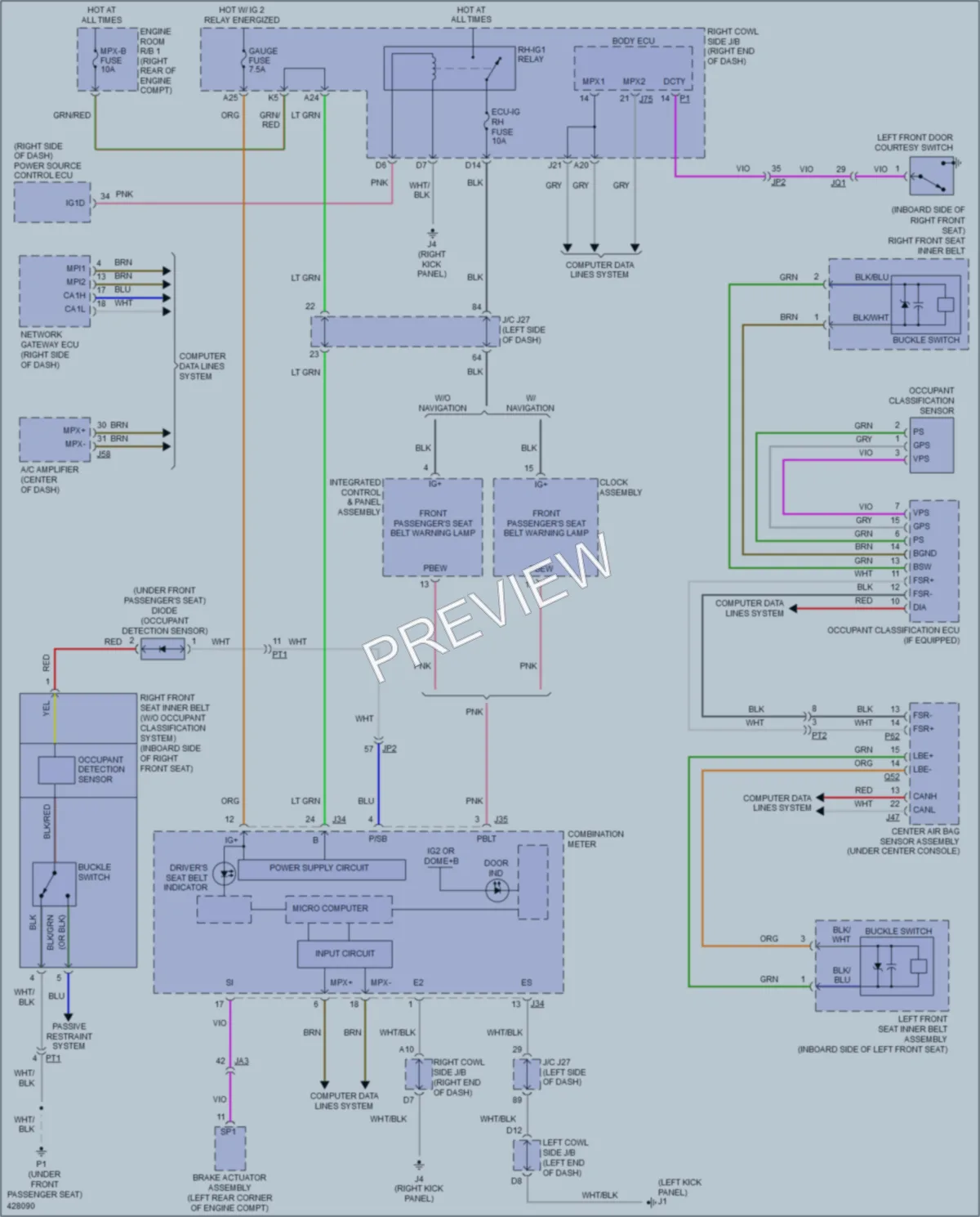 2015 Lexus IS350C Warning Systems wiring diagram preview