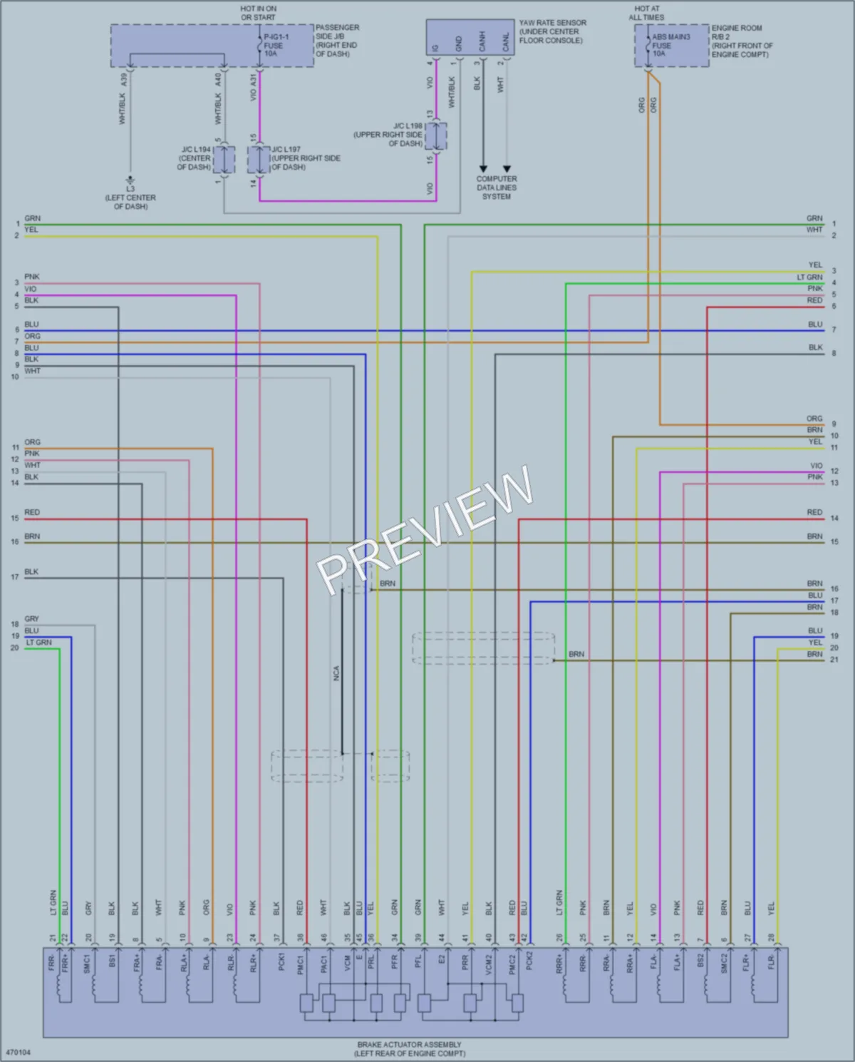 2015 Lexus LS600h Anti Lock Brakes wiring diagram preview