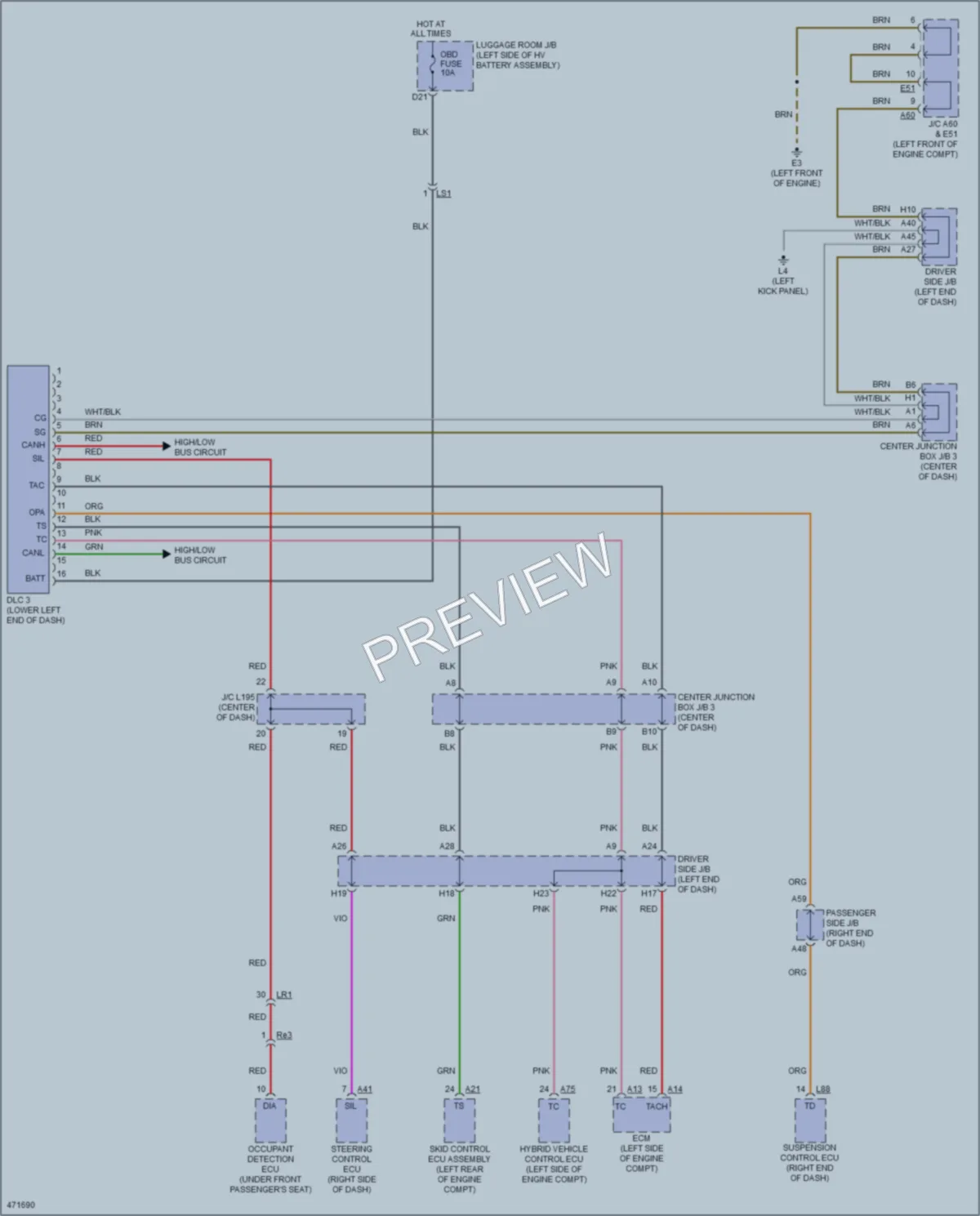 2015 Lexus LS600h Computer Data Lines wiring diagram preview