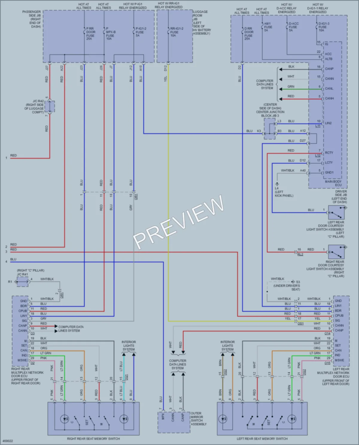 2015 Lexus LS600h Memory Systems wiring diagram preview