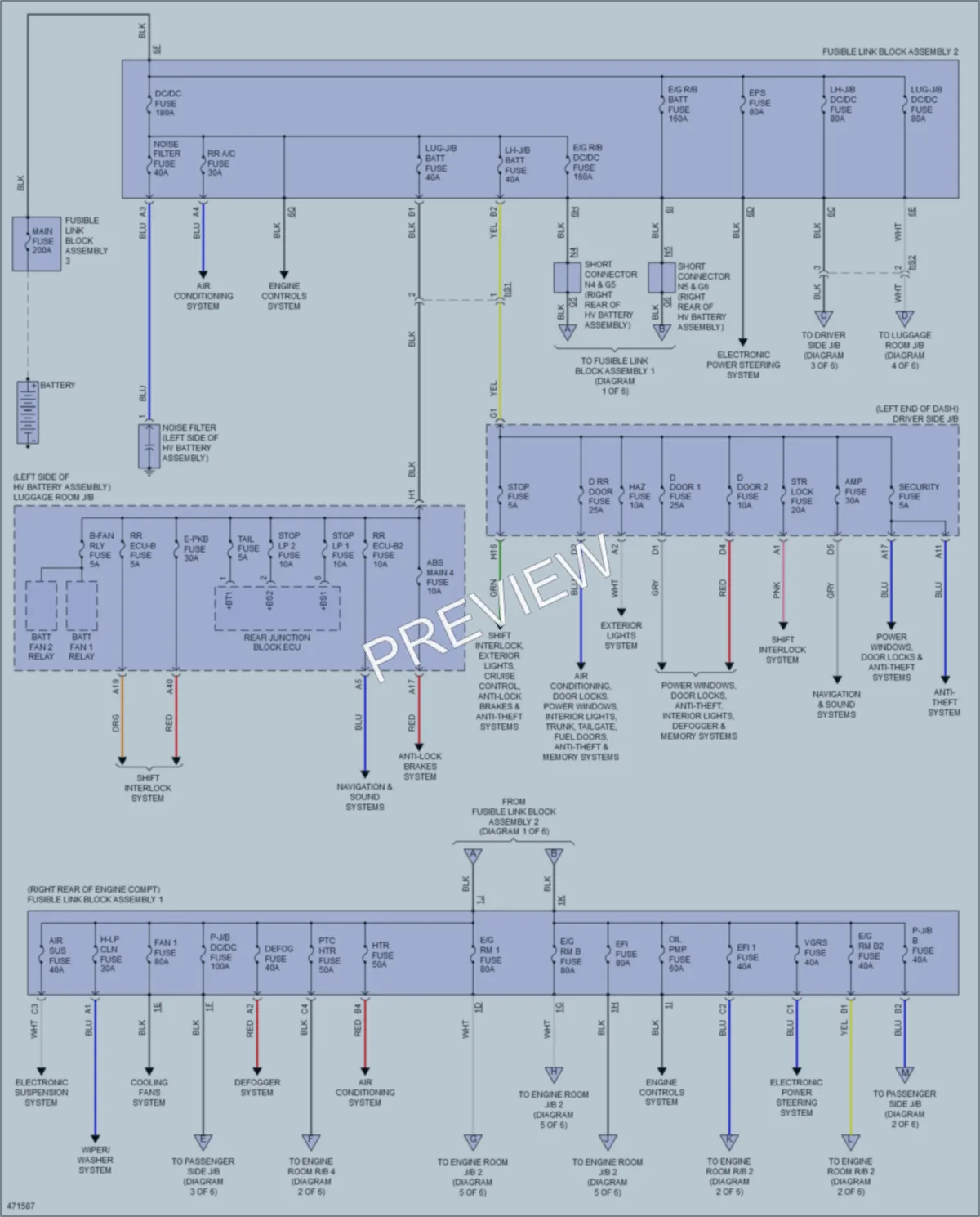 2015 Lexus LS600h Power Distribution wiring diagram preview