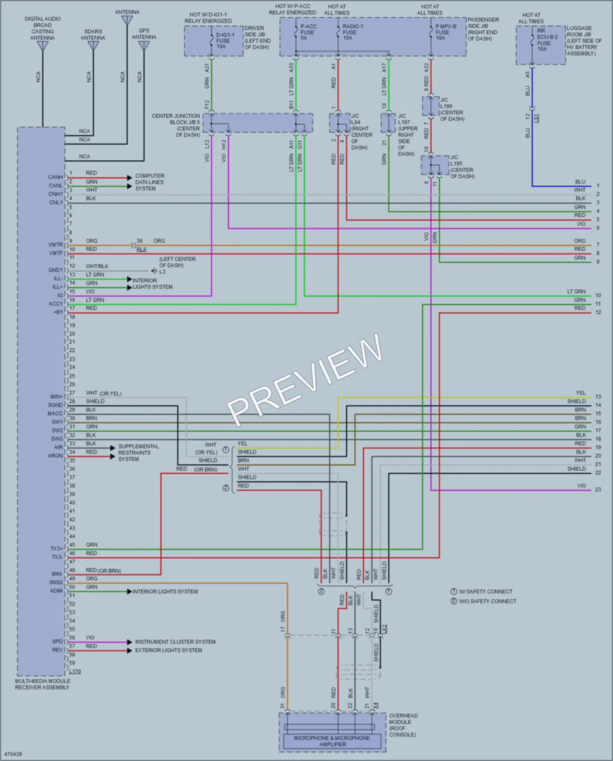 2015 Lexus LS600h Radio wiring diagram preview