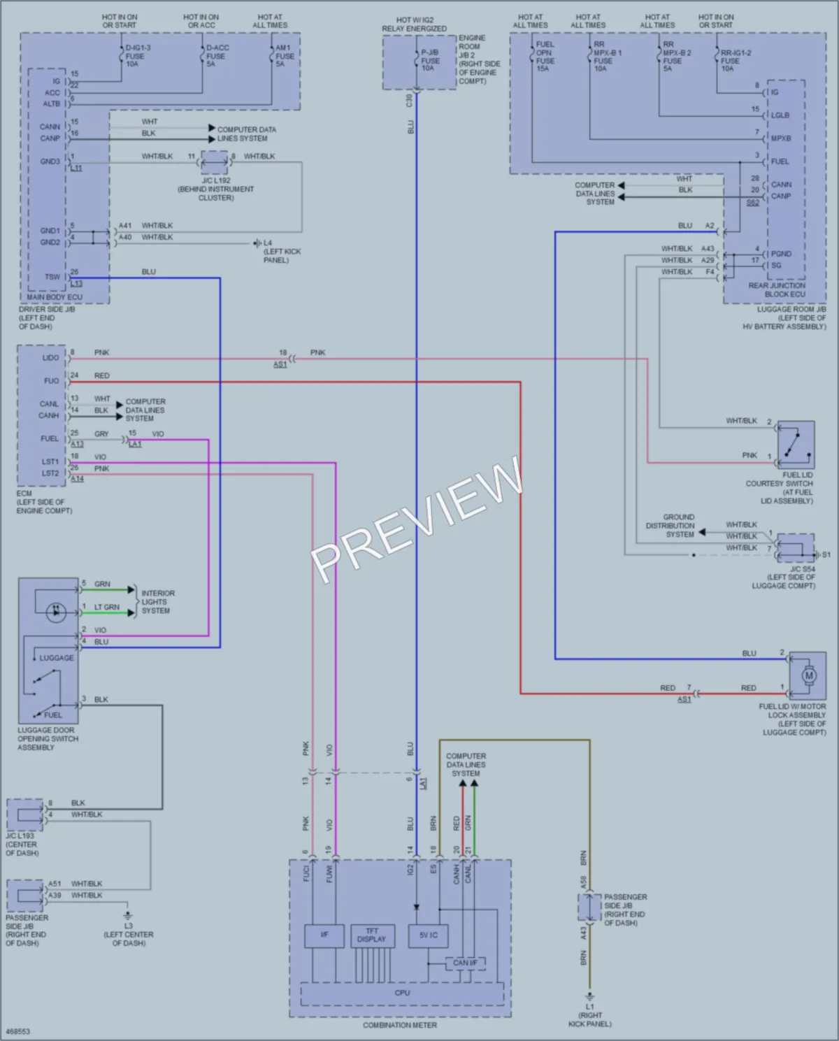 2015 Lexus LS600h Trunk Tailgate Fuel Door wiring diagram preview