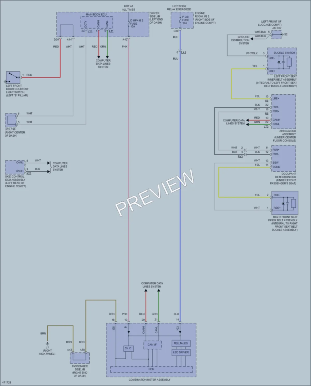 2015 Lexus LS600h Warning Systems wiring diagram preview
