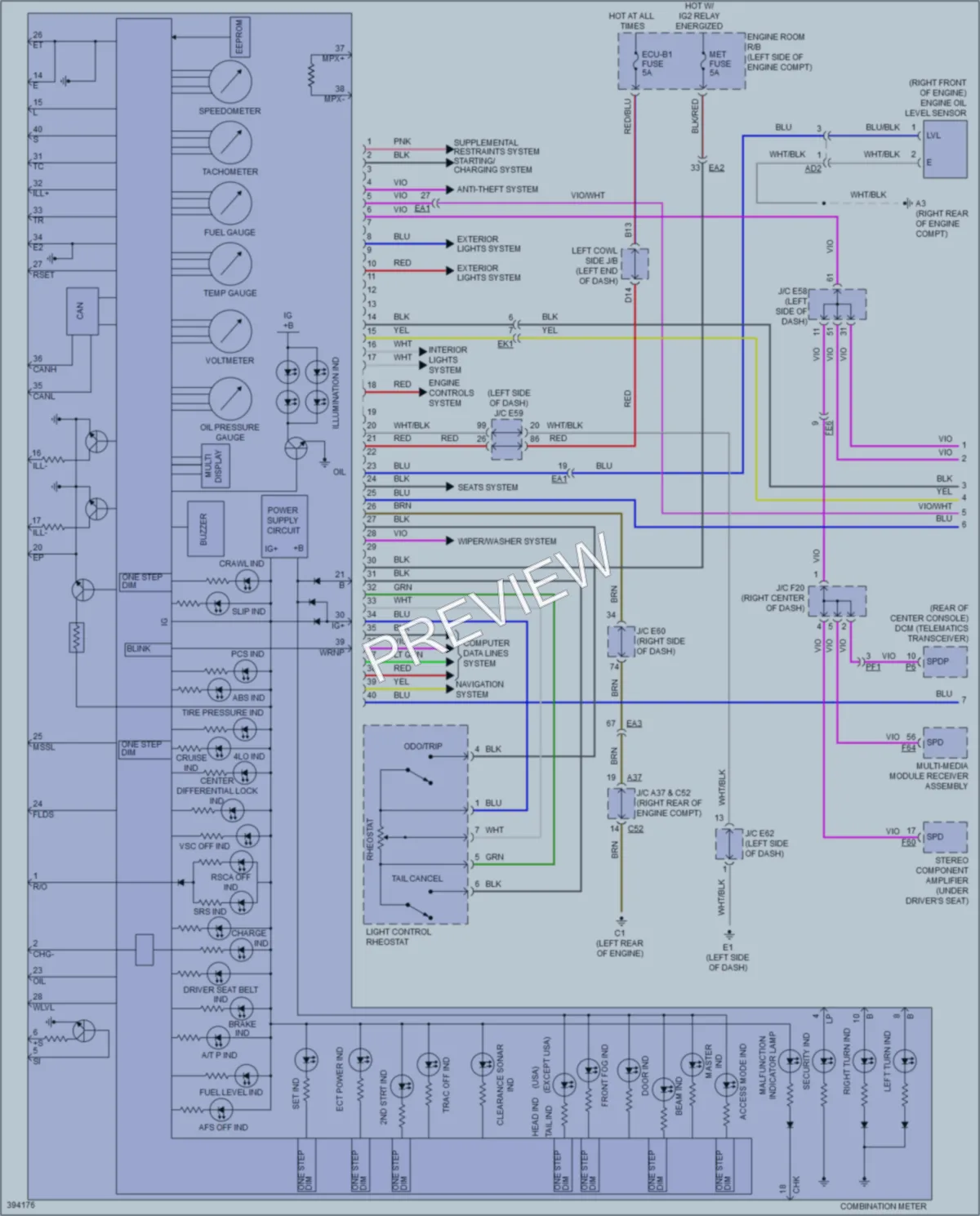 2015 Lexus LX570 Instrument Cluster wiring diagram preview