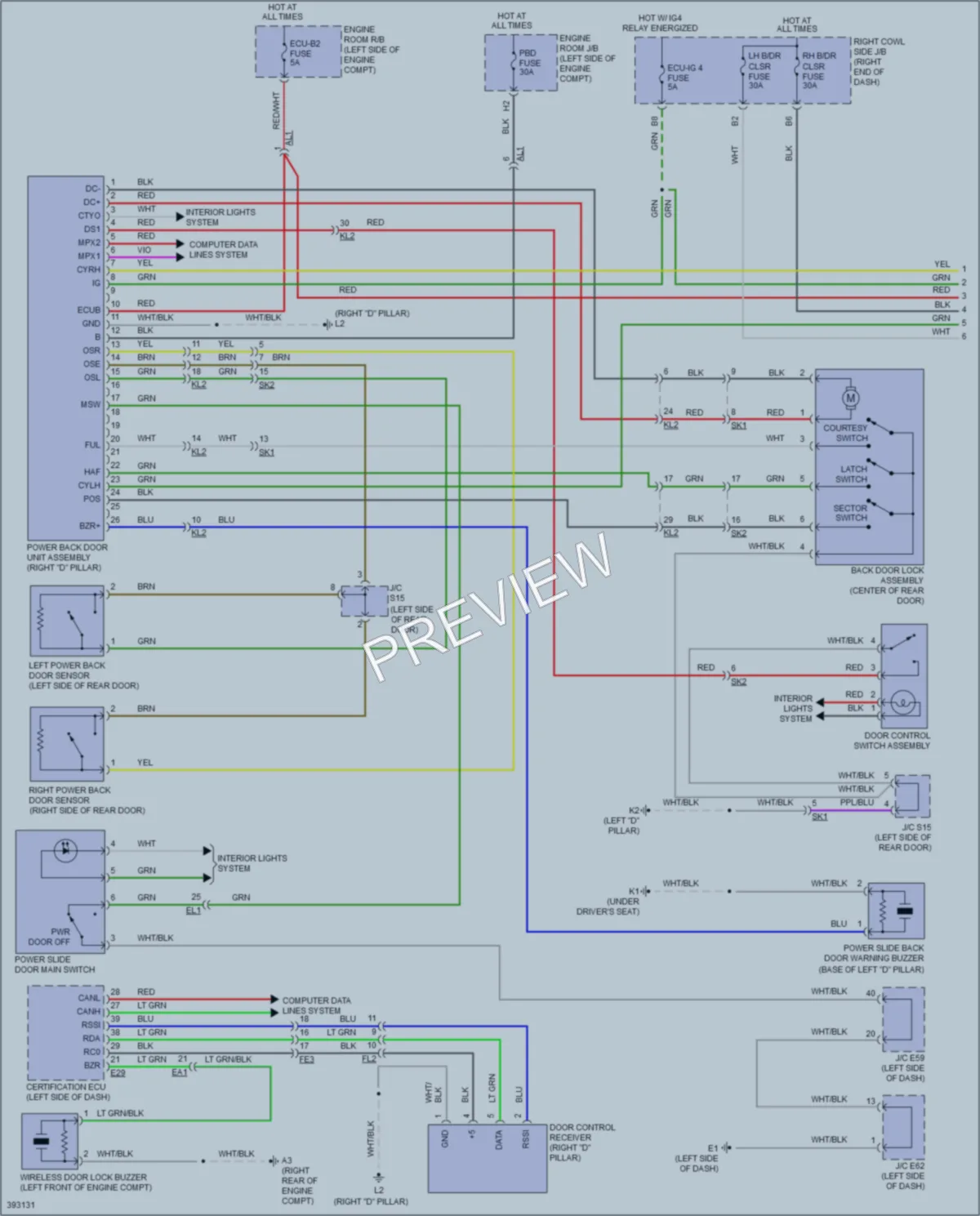 2015 Lexus LX570 Trunk Tailgate Fuel Door wiring diagram preview