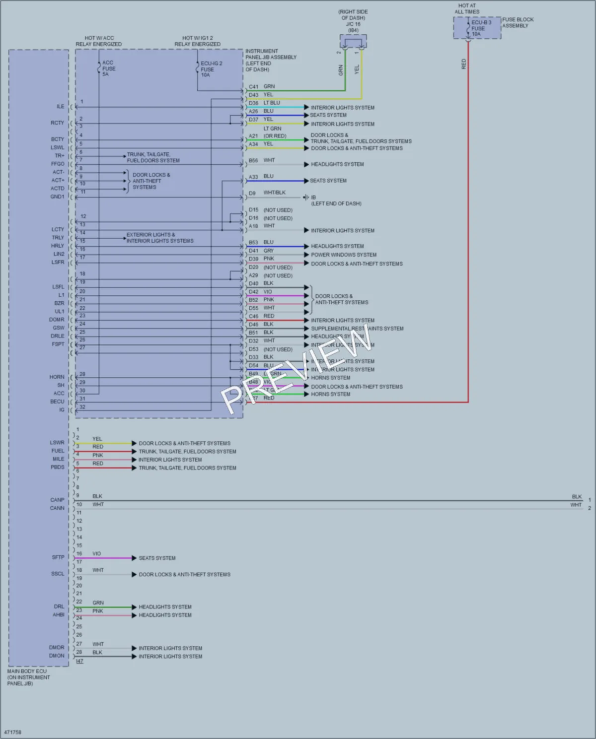 2015 Lexus NX300h Body Control Modules wiring diagram preview