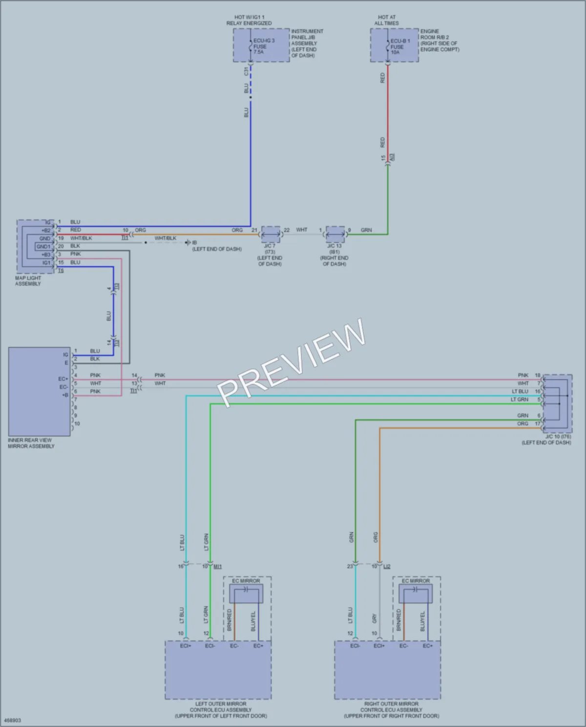 2015 Lexus NX300h Power Mirrors wiring diagram preview