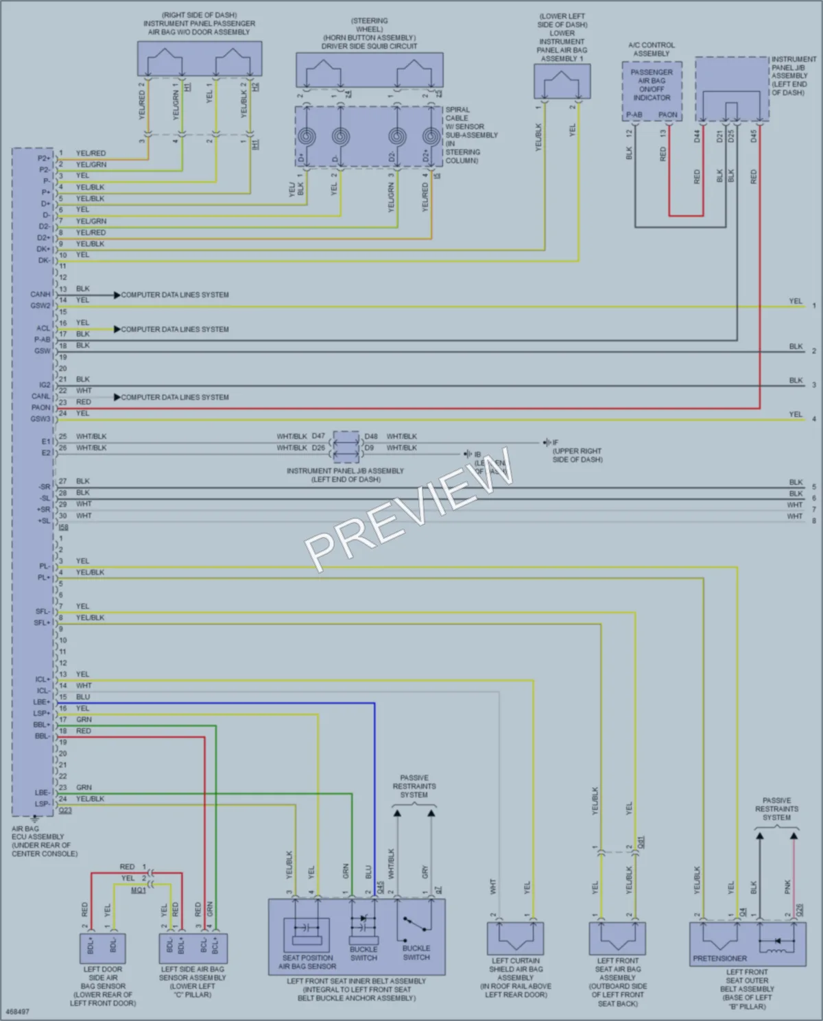 2015 Lexus NX300h Supplemental Restraints wiring diagram preview