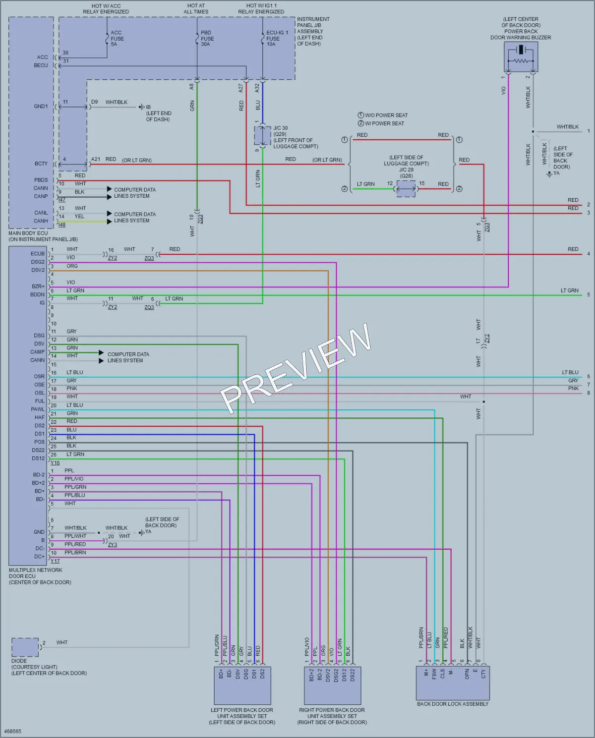 2015 Lexus NX300h Trunk Tailgate Fuel Door wiring diagram preview