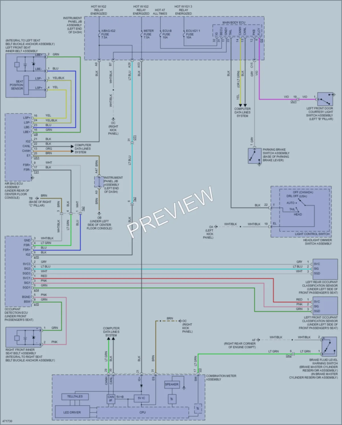 2015 Lexus RC350 Warning Systems wiring diagram preview