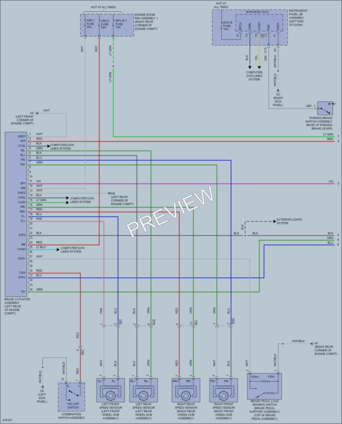 2015 Lexus RCF Anti Lock Brakes wiring diagram preview