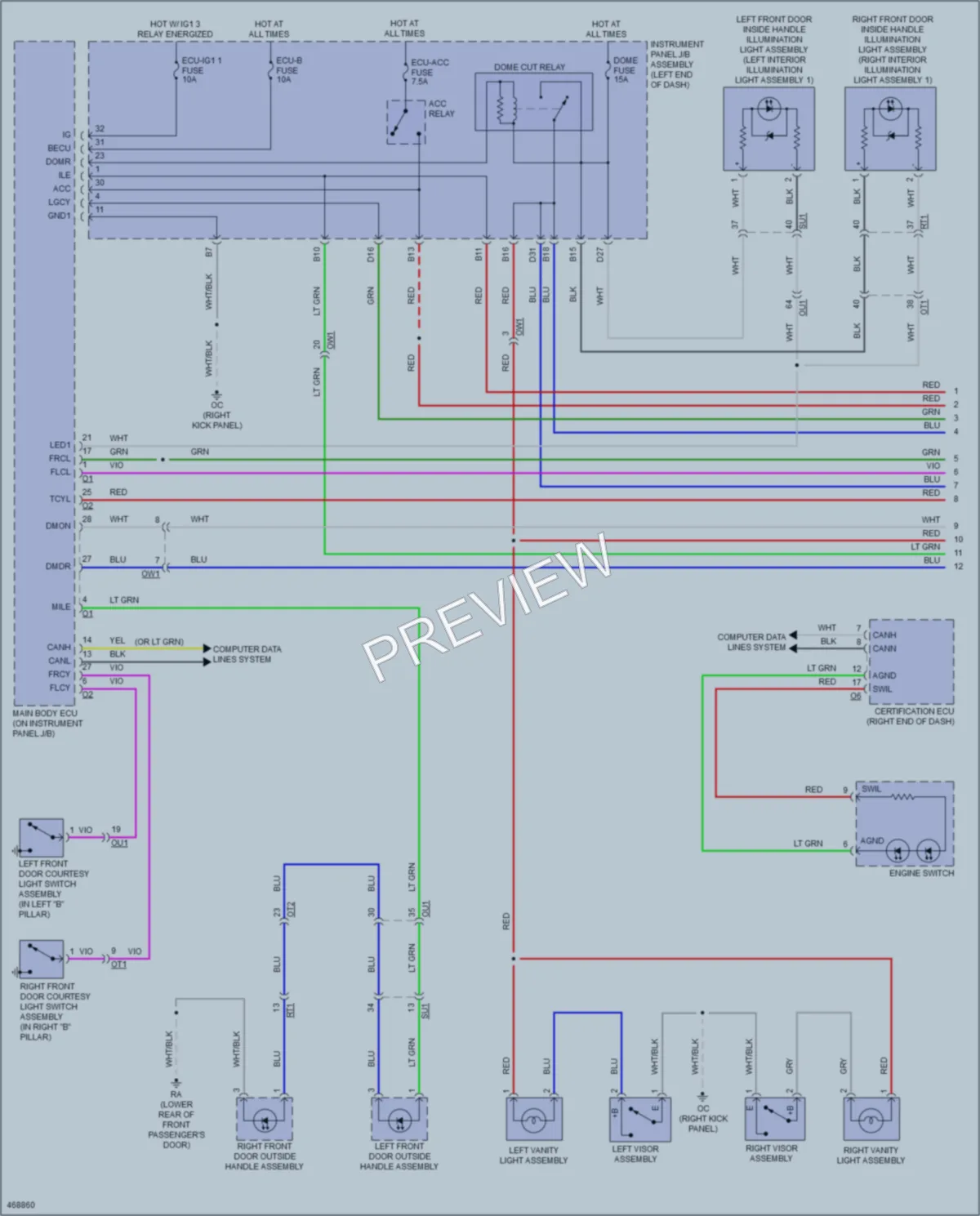 2015 Lexus RCF Interior Lights wiring diagram preview