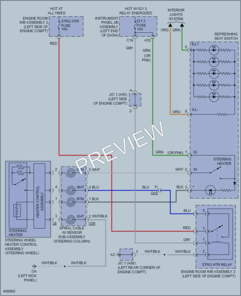 2015 Lexus RCF Power Seats wiring diagram preview