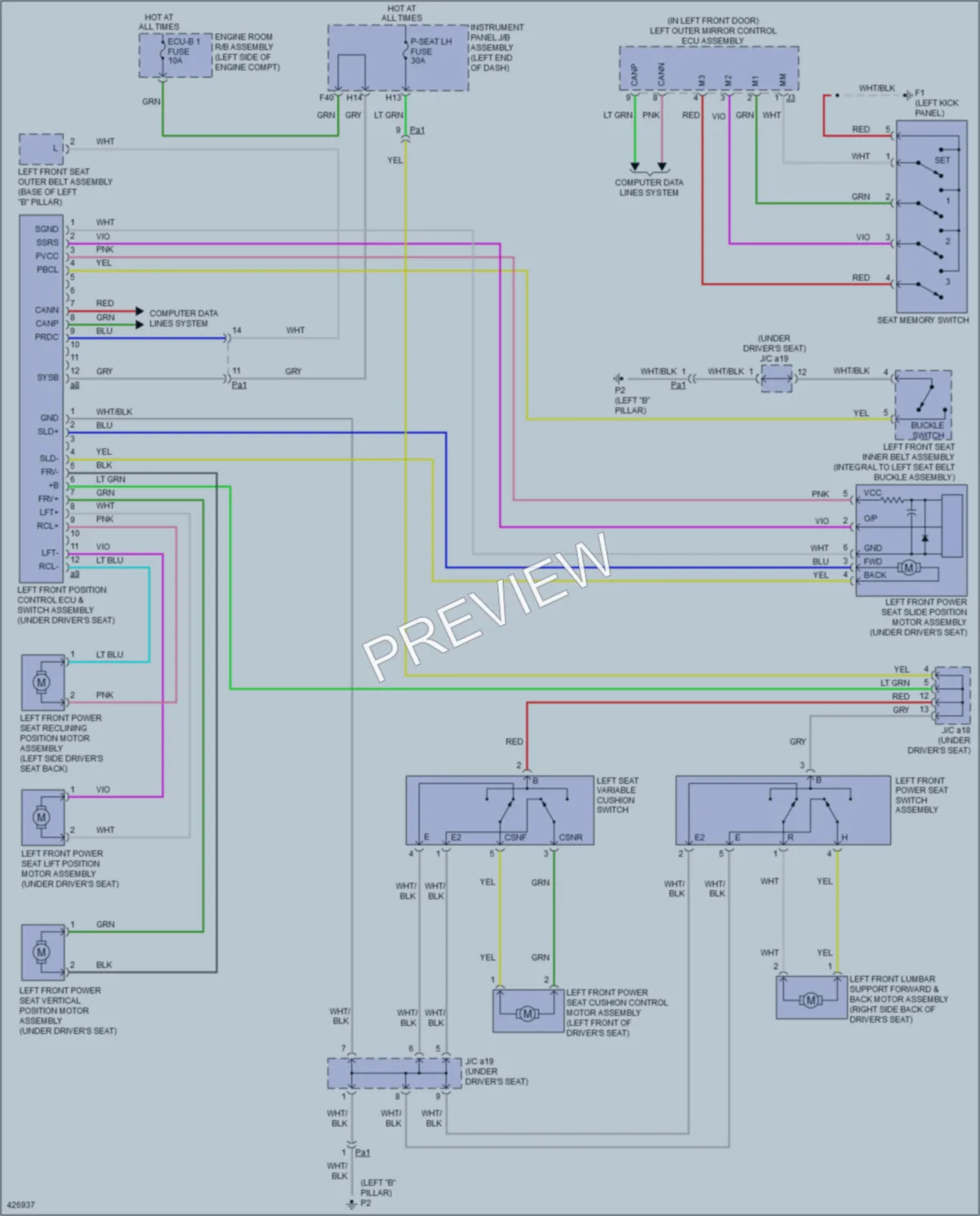 2015 Lexus RX350 Memory Systems wiring diagram preview