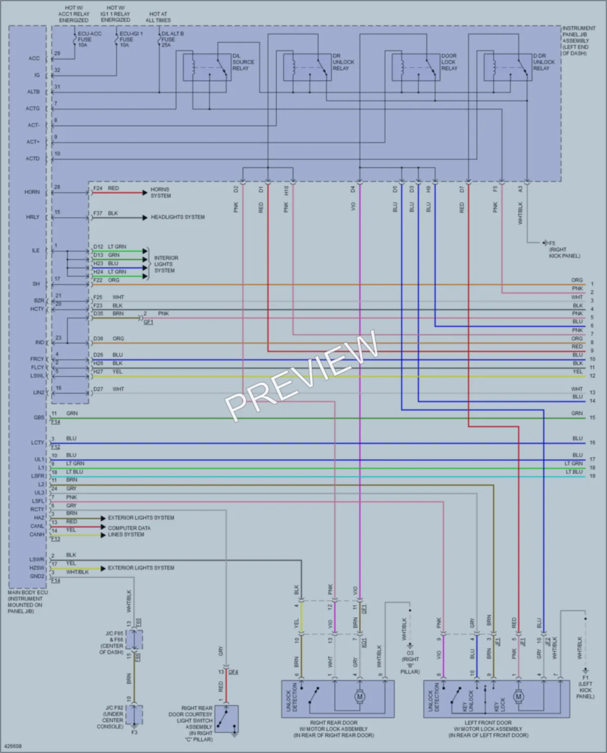 2015 Lexus RX350 Power Door Locks wiring diagram preview