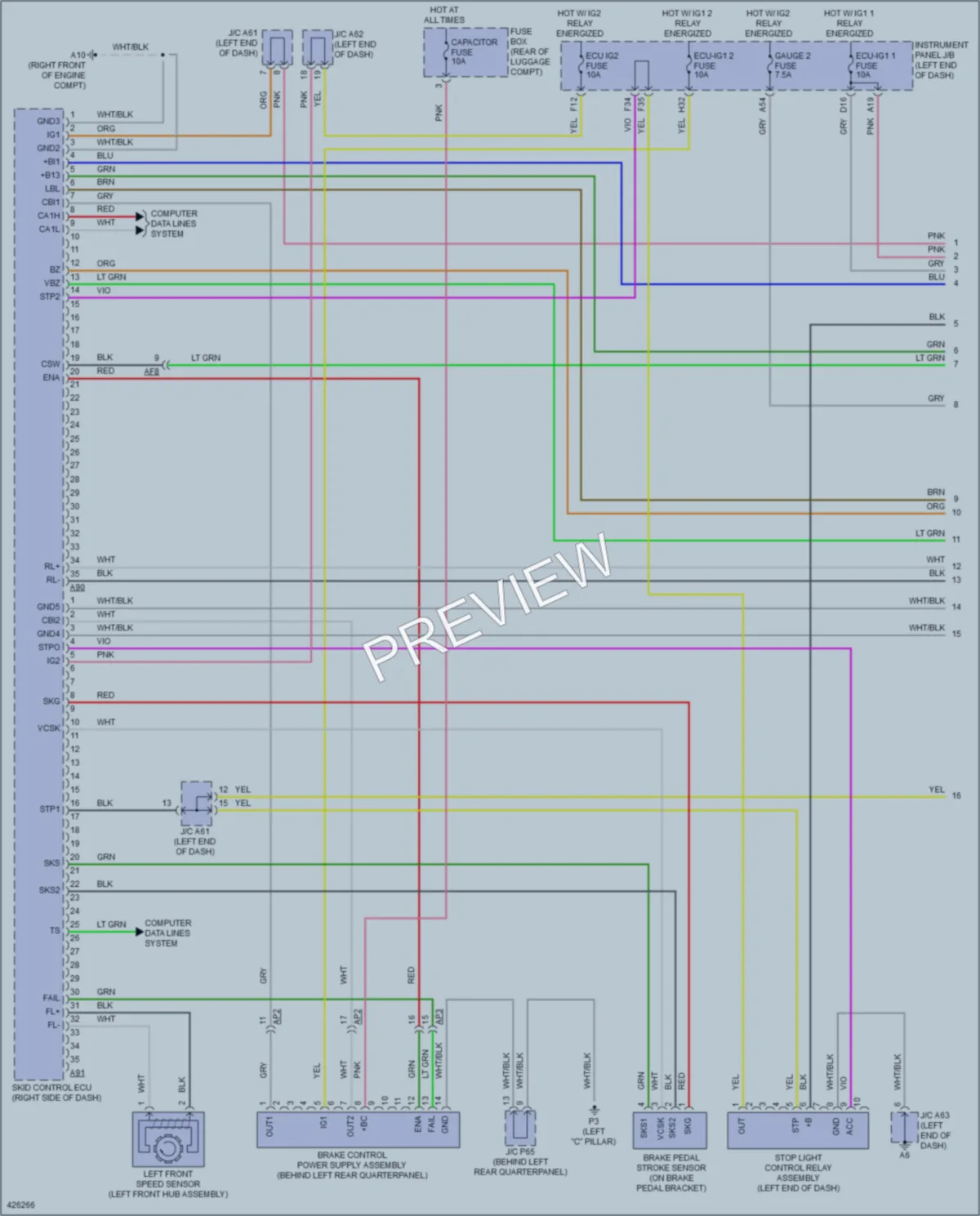 2015 Lexus RX450h Anti Lock Brakes wiring diagram preview