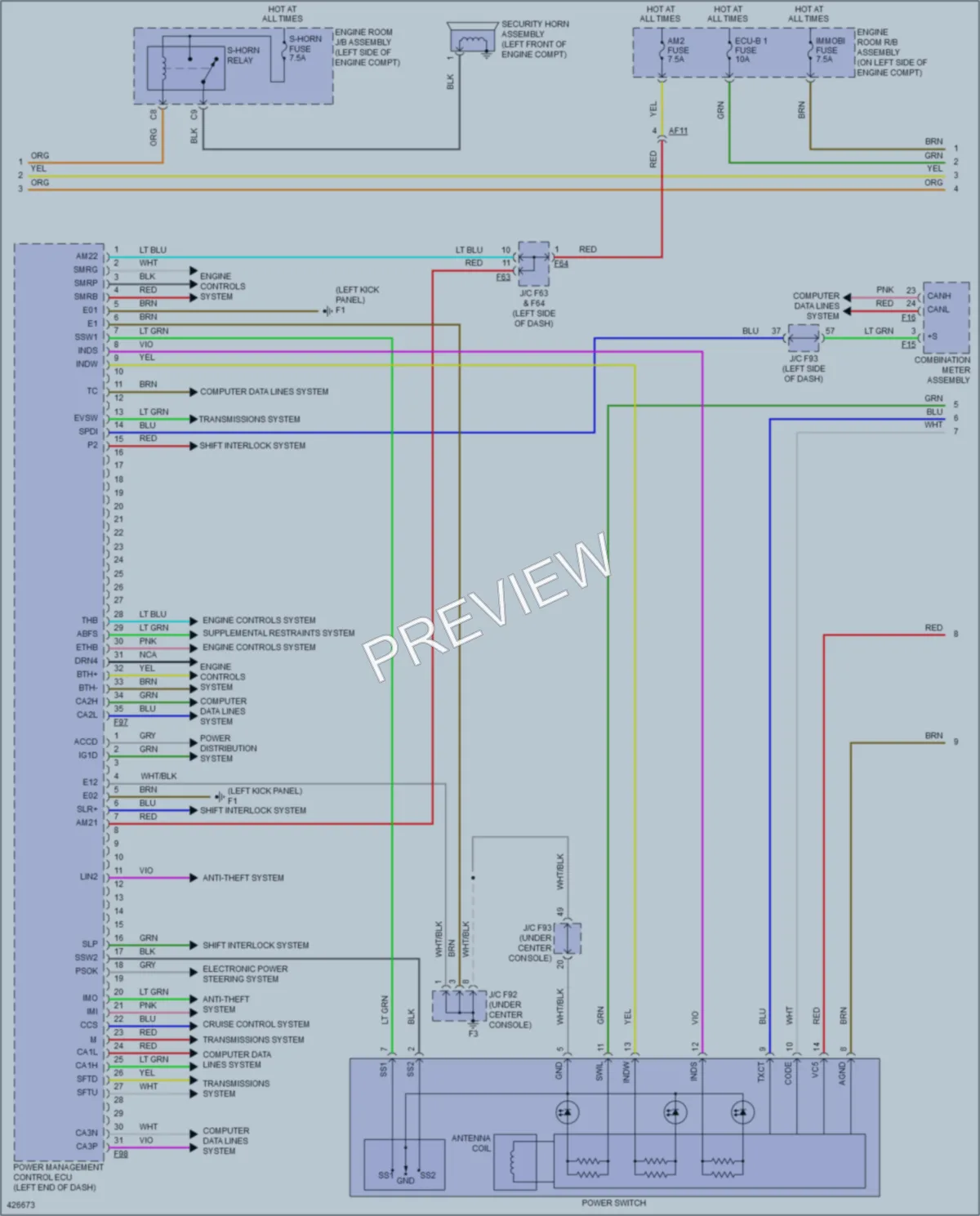 2015 Lexus RX450h Anti Theft wiring diagram preview