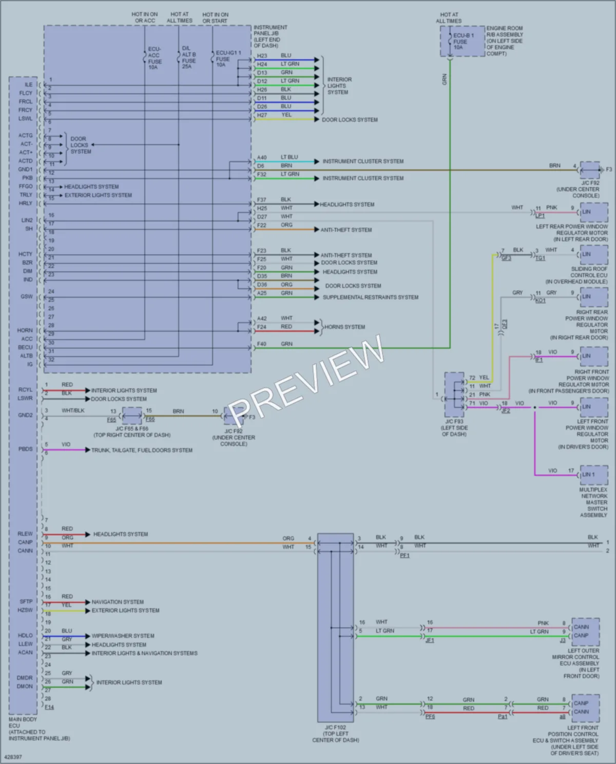 2015 Lexus RX450h Body Control Modules wiring diagram preview