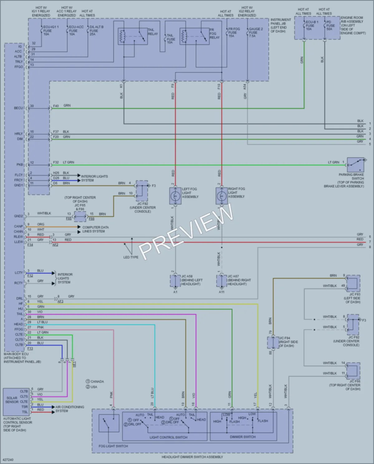 2015 Lexus RX450h Headlights wiring diagram preview