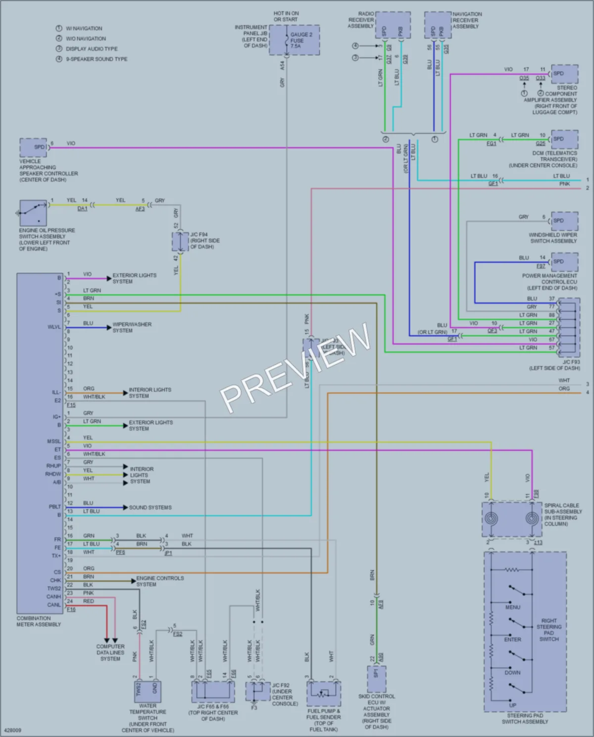 2015 Lexus RX450h Instrument Cluster wiring diagram preview