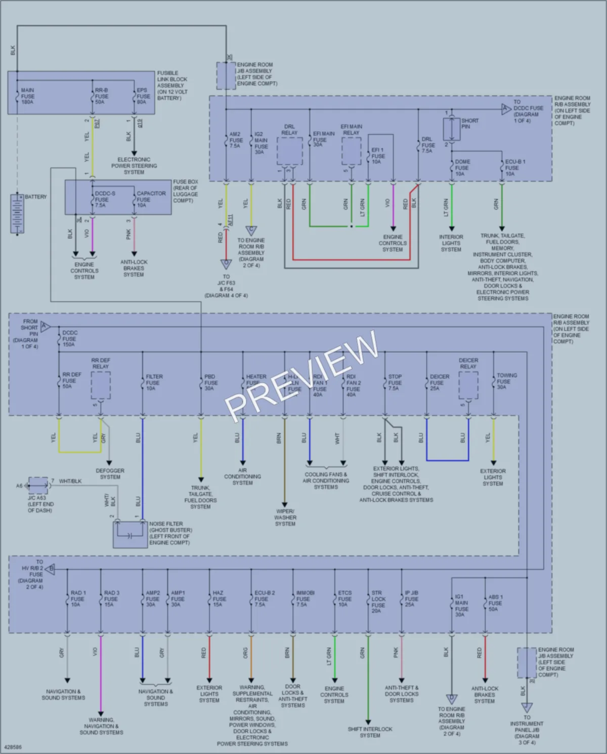 2015 Lexus RX450h Power Distribution wiring diagram preview