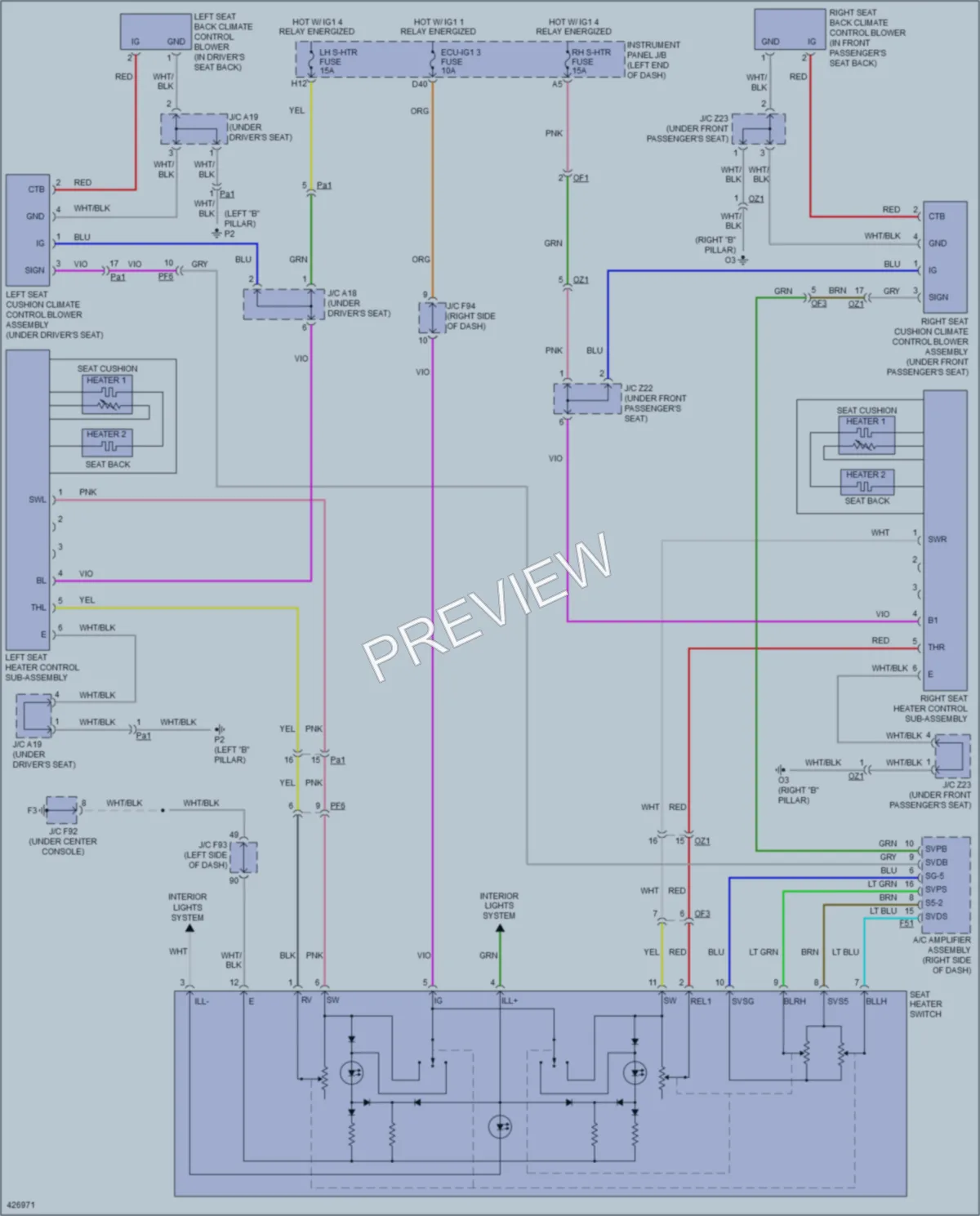 2015 Lexus RX450h Power Seats wiring diagram preview