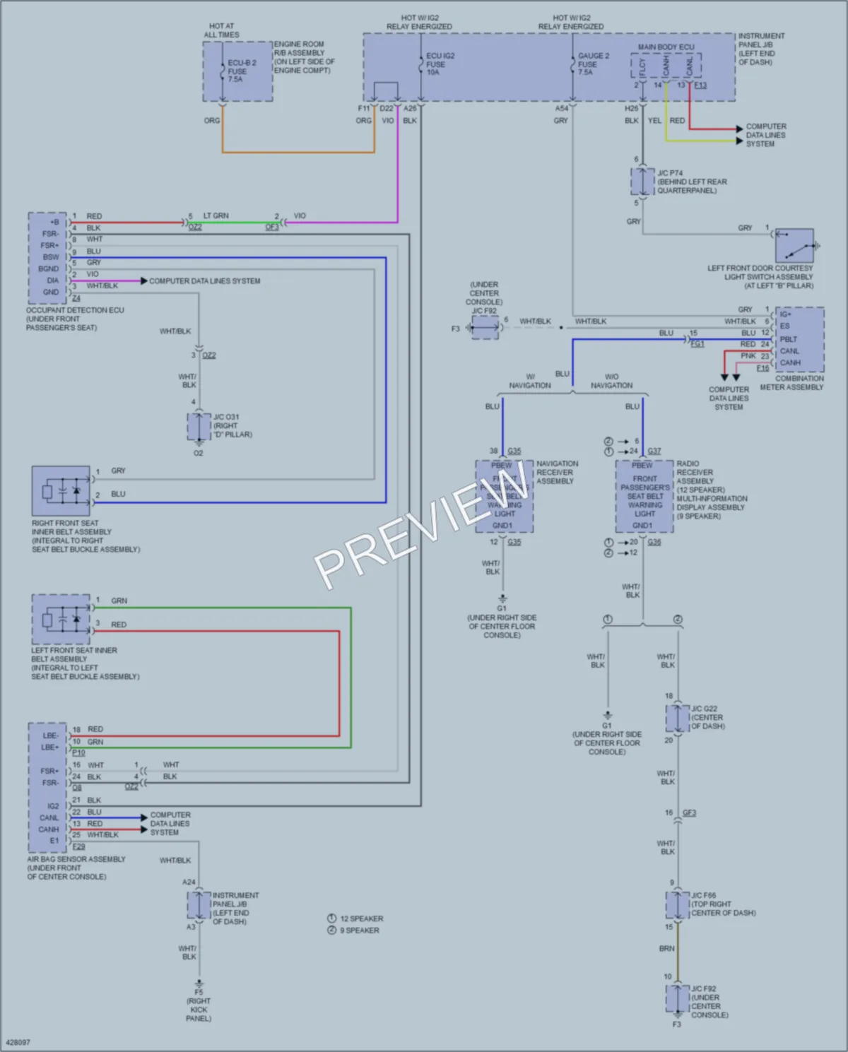 2015 Lexus RX450h Warning Systems wiring diagram preview