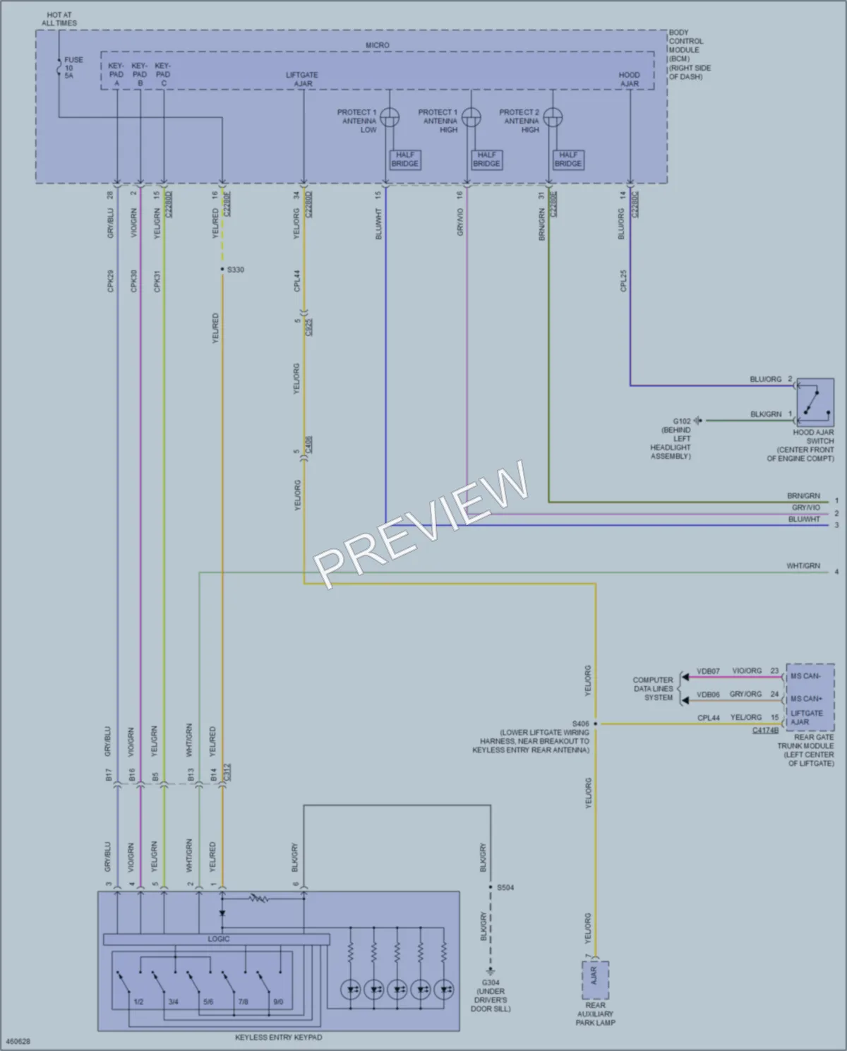 2015 Lincoln MKC Anti Theft wiring diagram preview