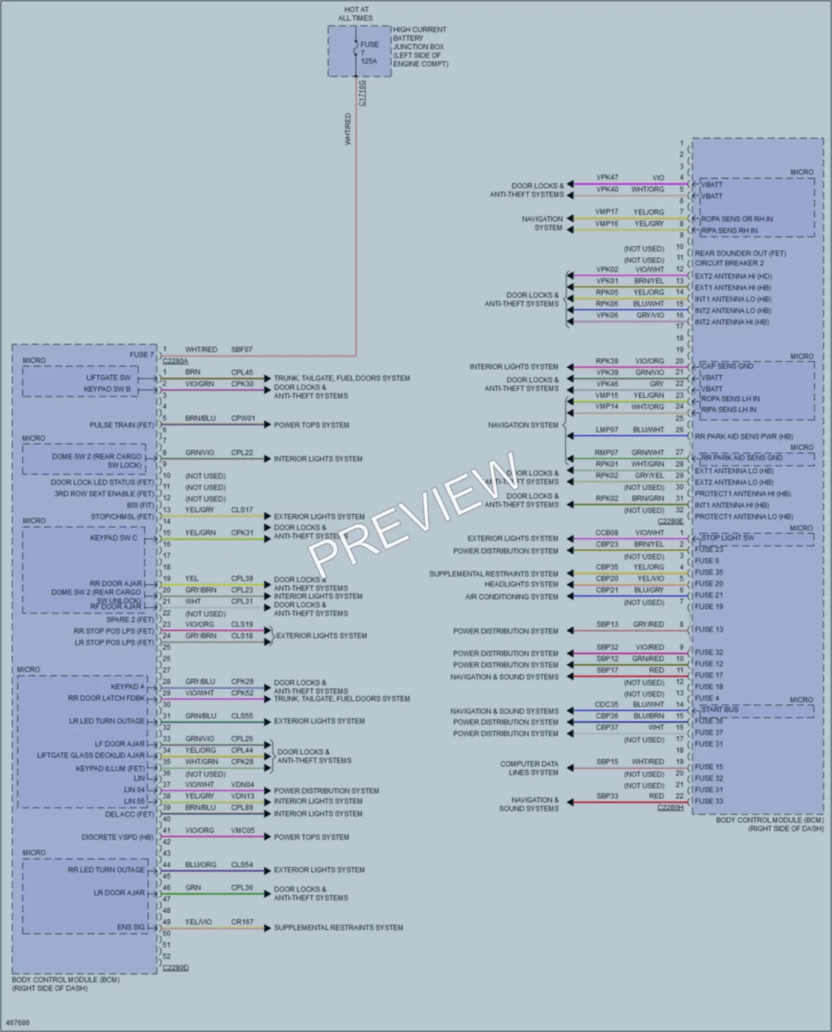 2015 Lincoln MKC Body Control Modules wiring diagram preview