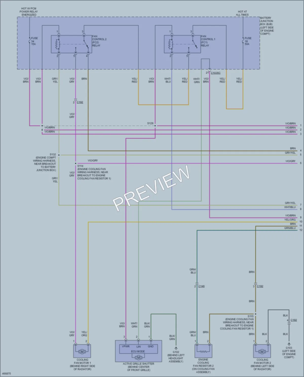 2015 Lincoln MKC Cooling Fan wiring diagram preview