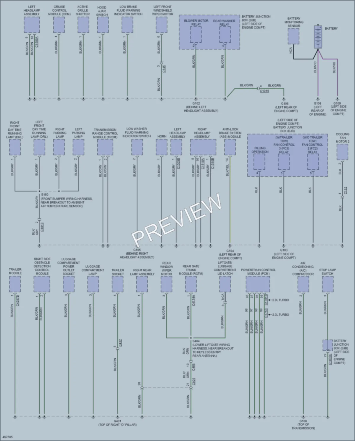 2015 Lincoln MKC Ground Distribution wiring diagram preview
