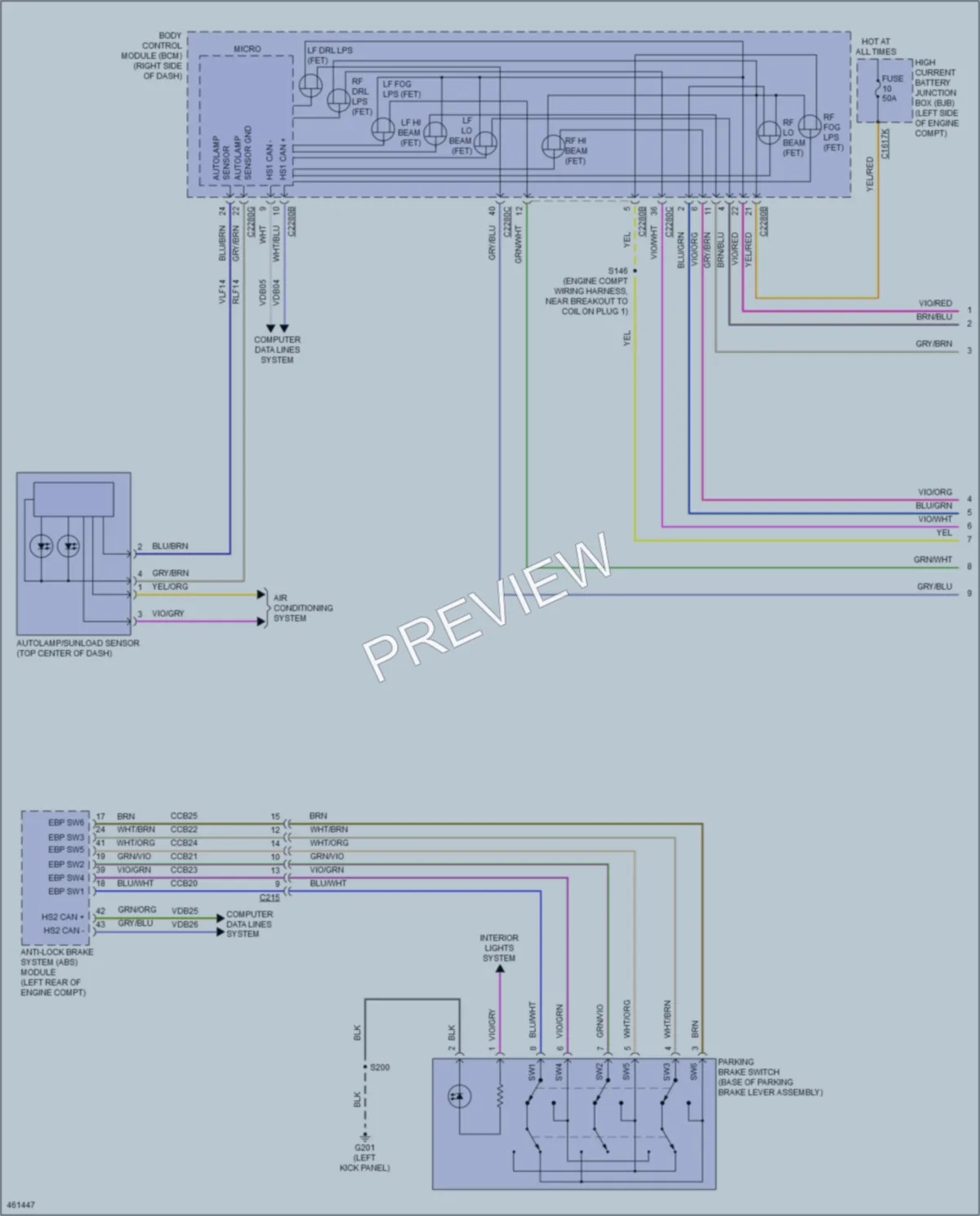 2015 Lincoln MKC Headlights wiring diagram preview
