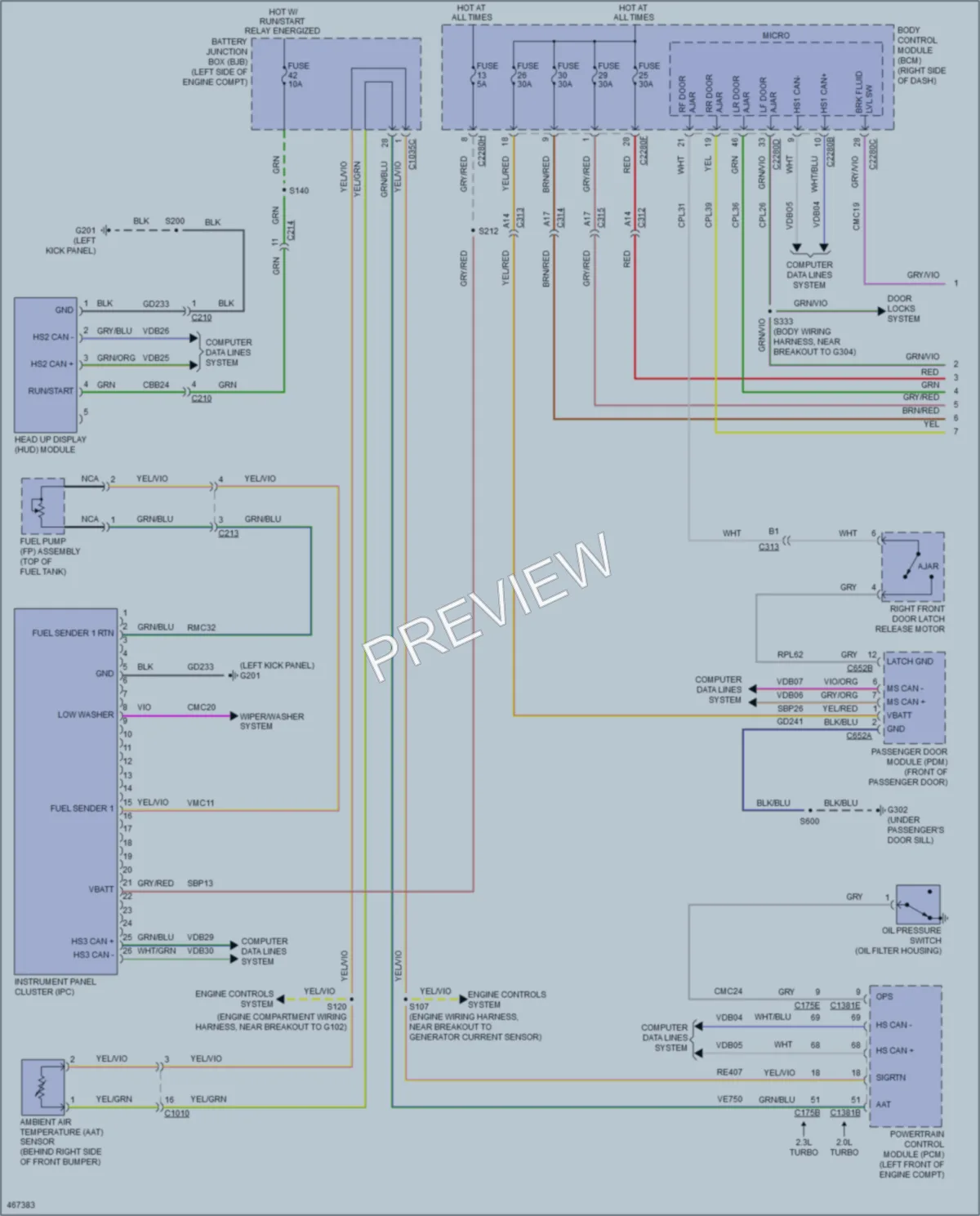 2015 Lincoln MKC Instrument Cluster wiring diagram preview