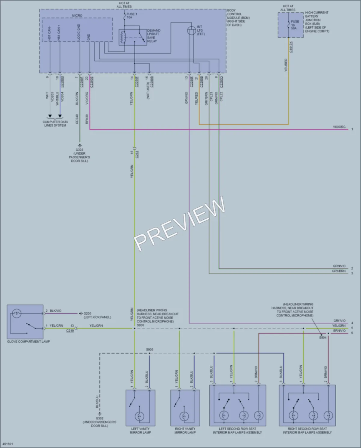 2015 Lincoln MKC Interior Lights wiring diagram preview
