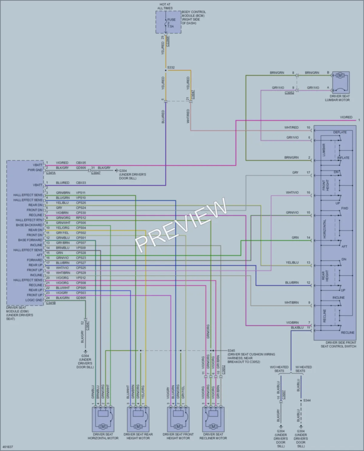 2015 Lincoln MKC Memory Systems wiring diagram preview