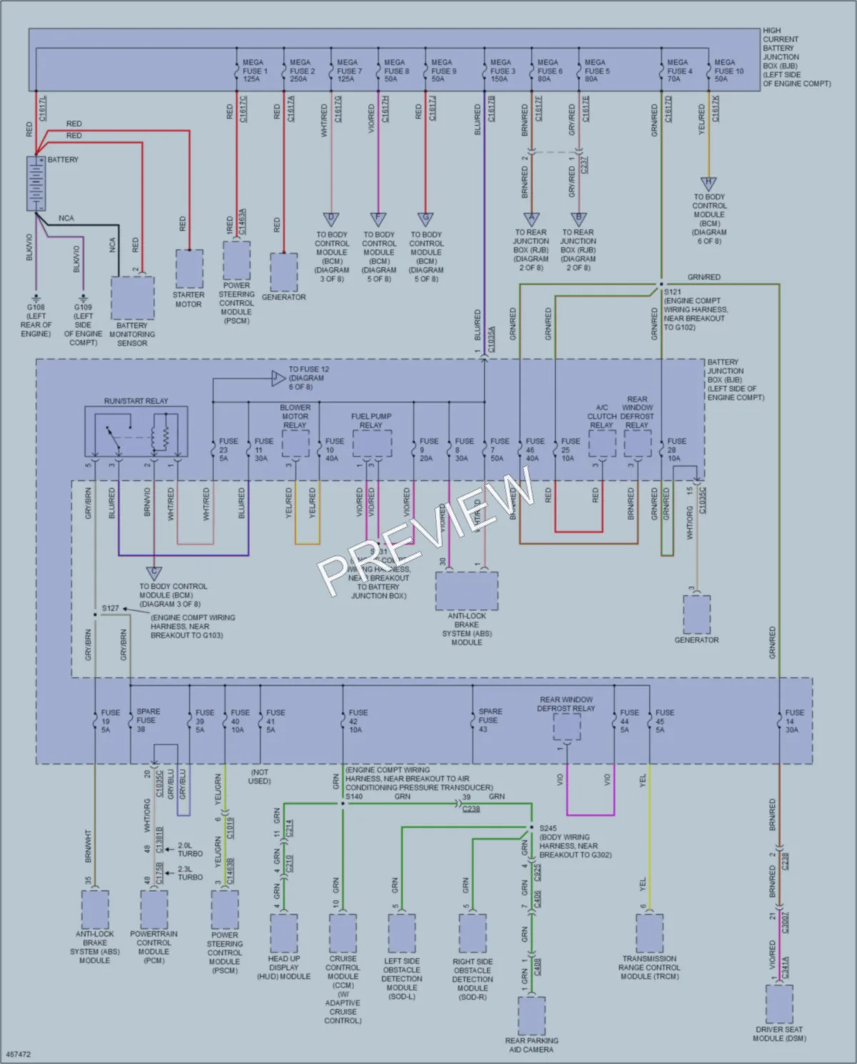 2015 Lincoln MKC Power Distribution wiring diagram preview