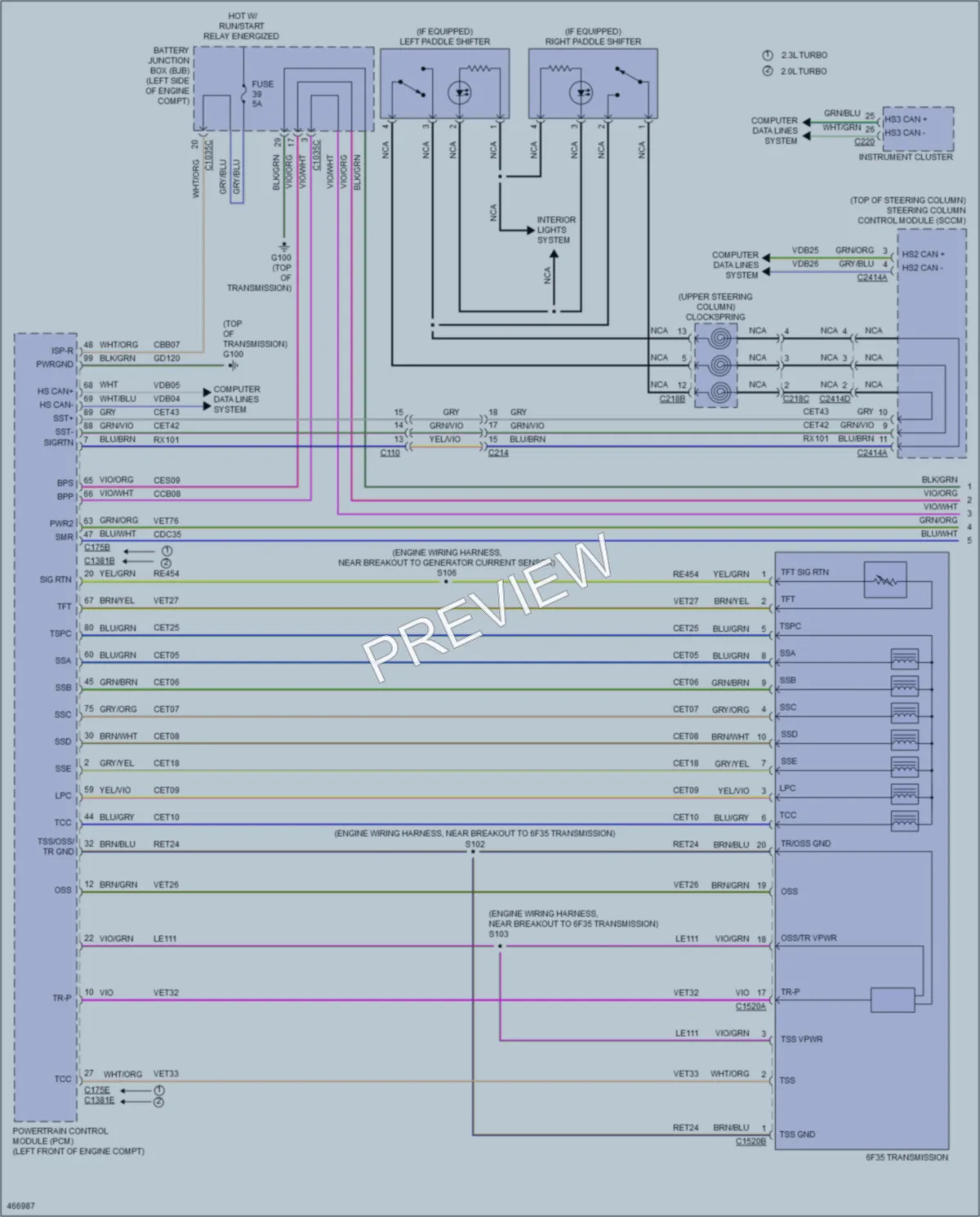 2015 Lincoln MKC Transmission wiring diagram preview