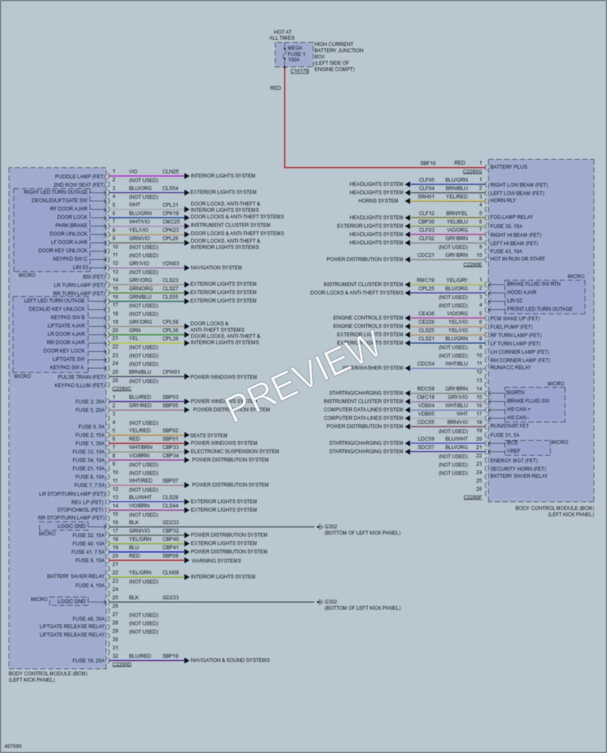 2015 Lincoln MKS Body Control Modules wiring diagram preview