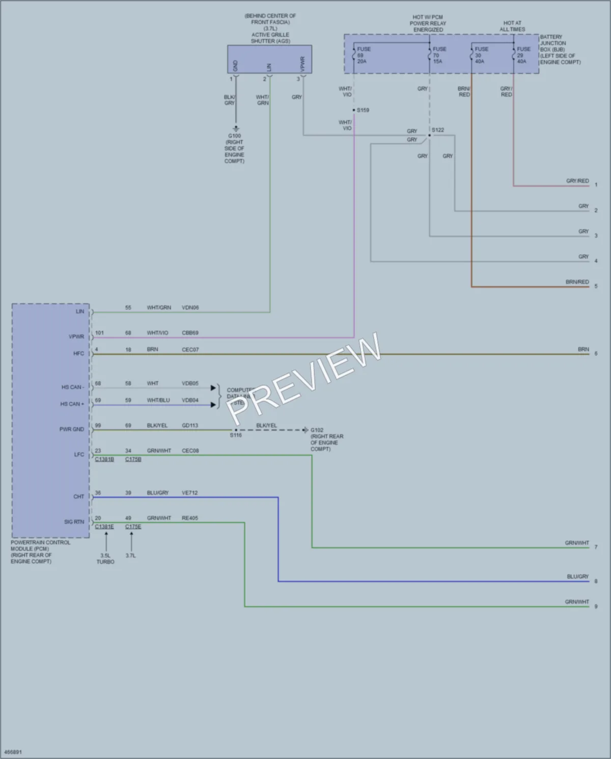 2015 Lincoln MKS Cooling Fan wiring diagram preview