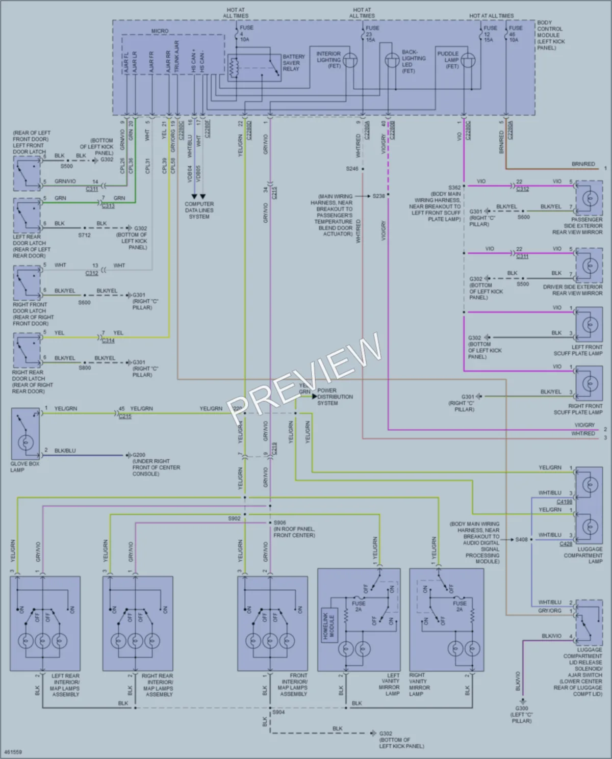 2015 Lincoln MKS Interior Lights wiring diagram preview