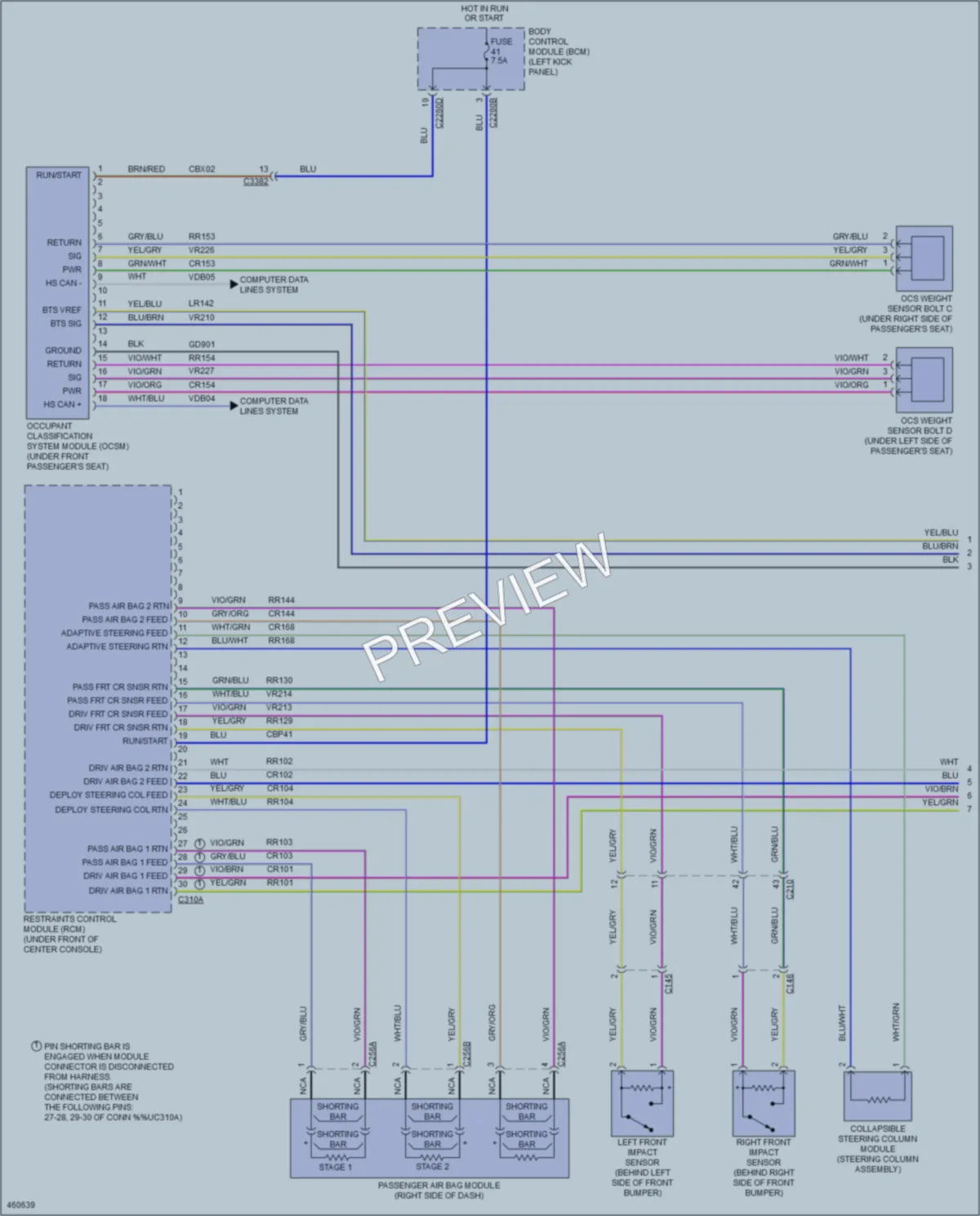 2015 Lincoln MKS Supplemental Restraints wiring diagram preview