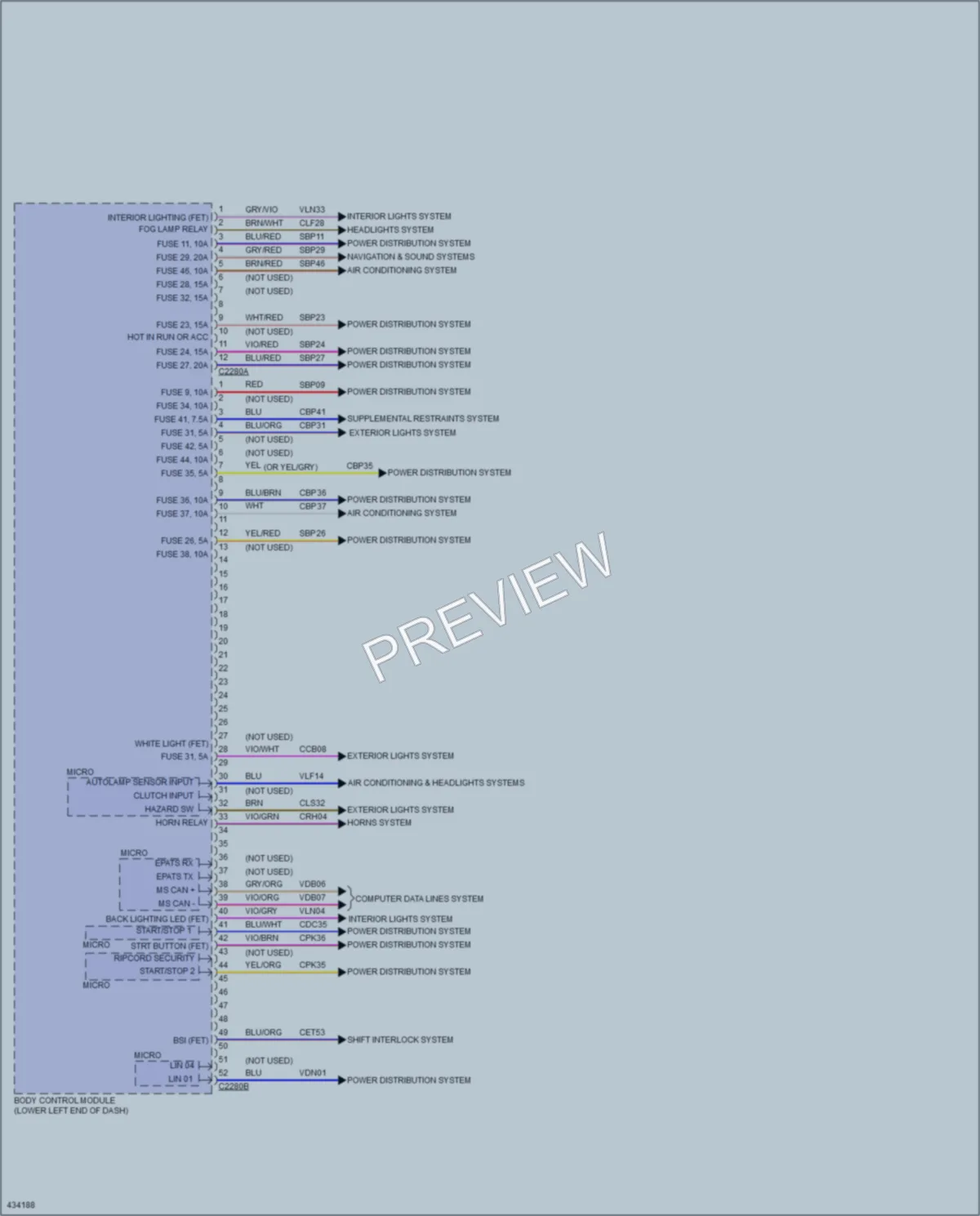 2015 Lincoln MKT Body Control Modules wiring diagram preview