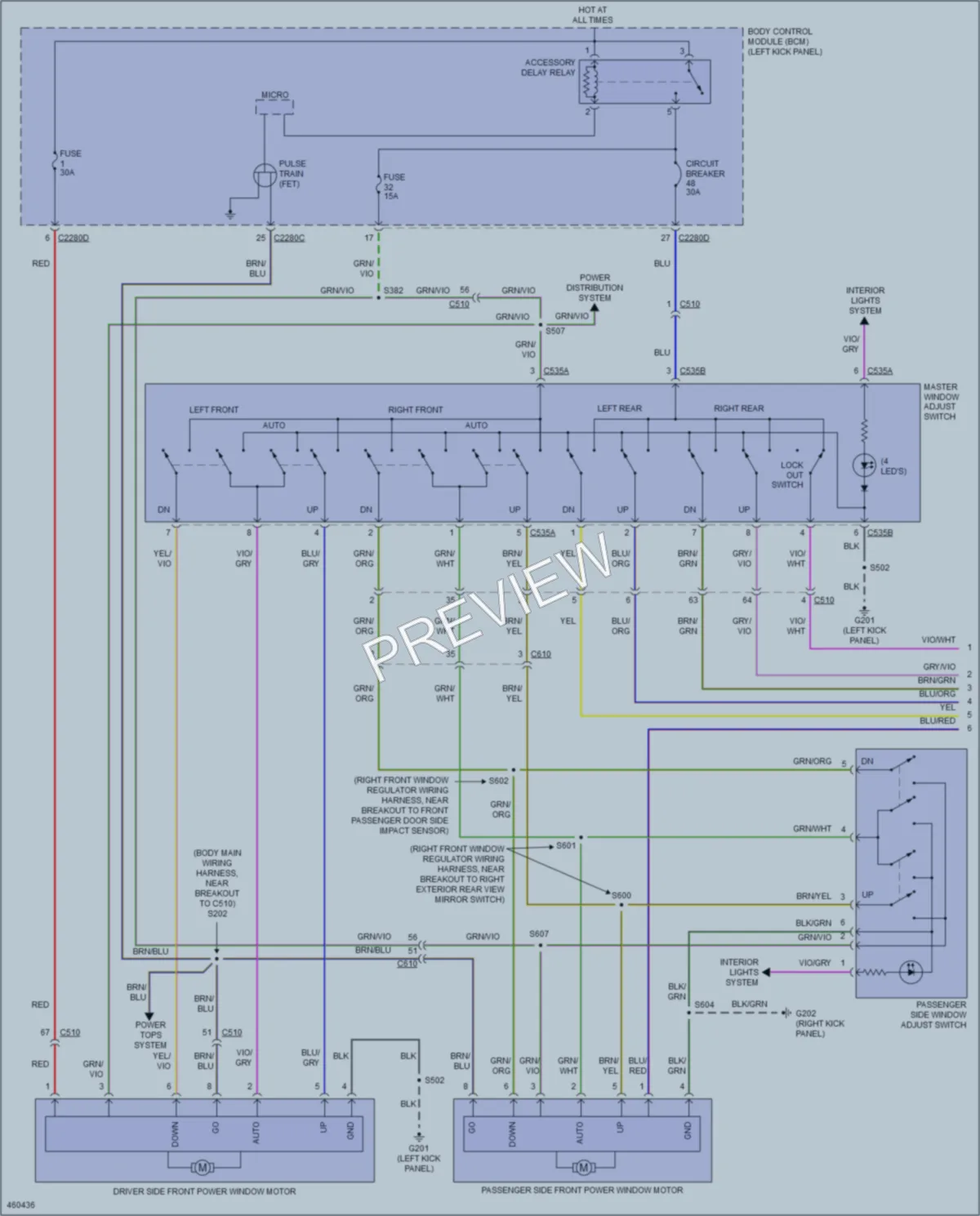 2015 Lincoln MKX Power Windows wiring diagram preview