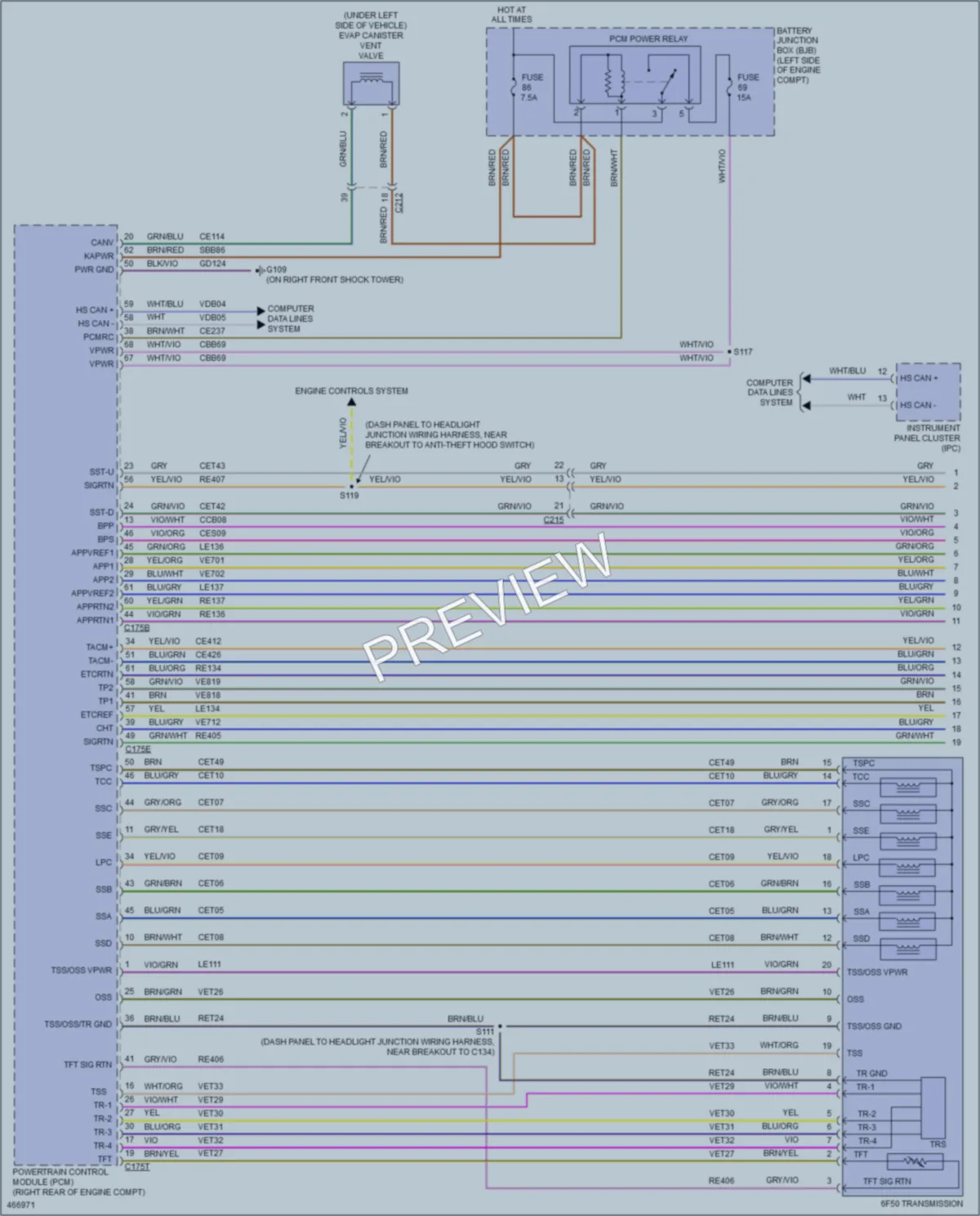 2015 Lincoln MKX Transmission wiring diagram preview