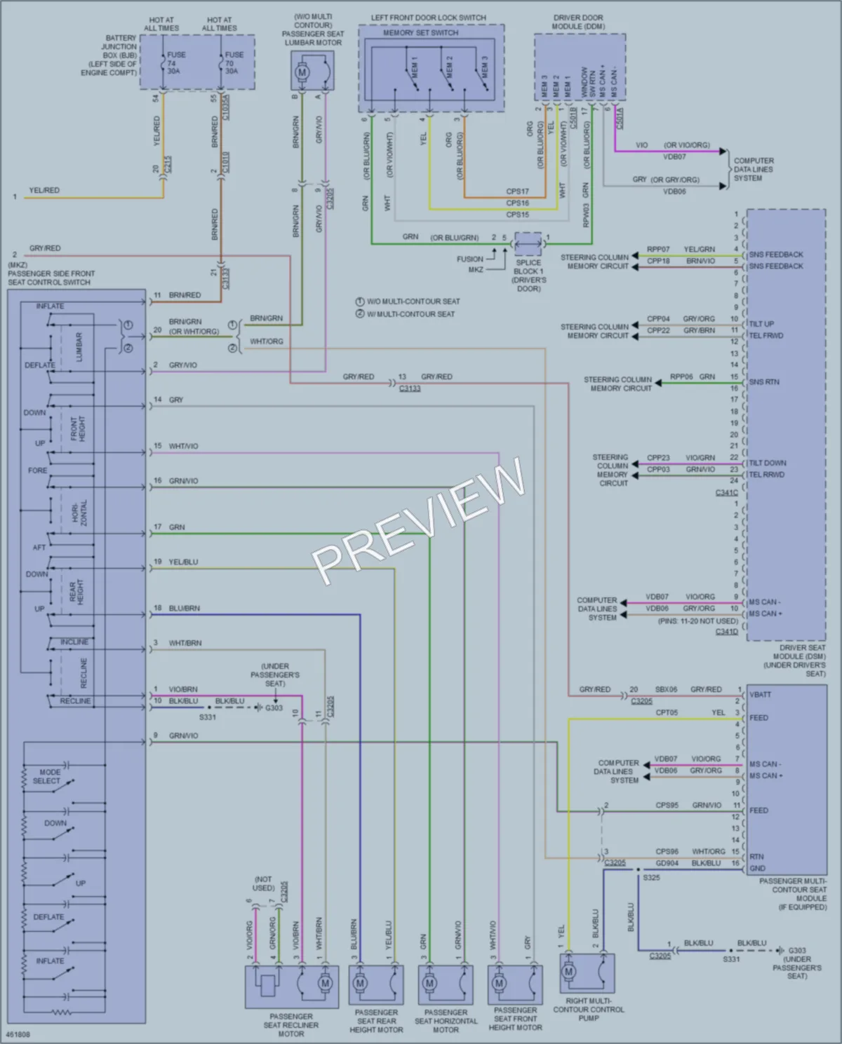 2015 Lincoln MKZ Memory Systems wiring diagram preview