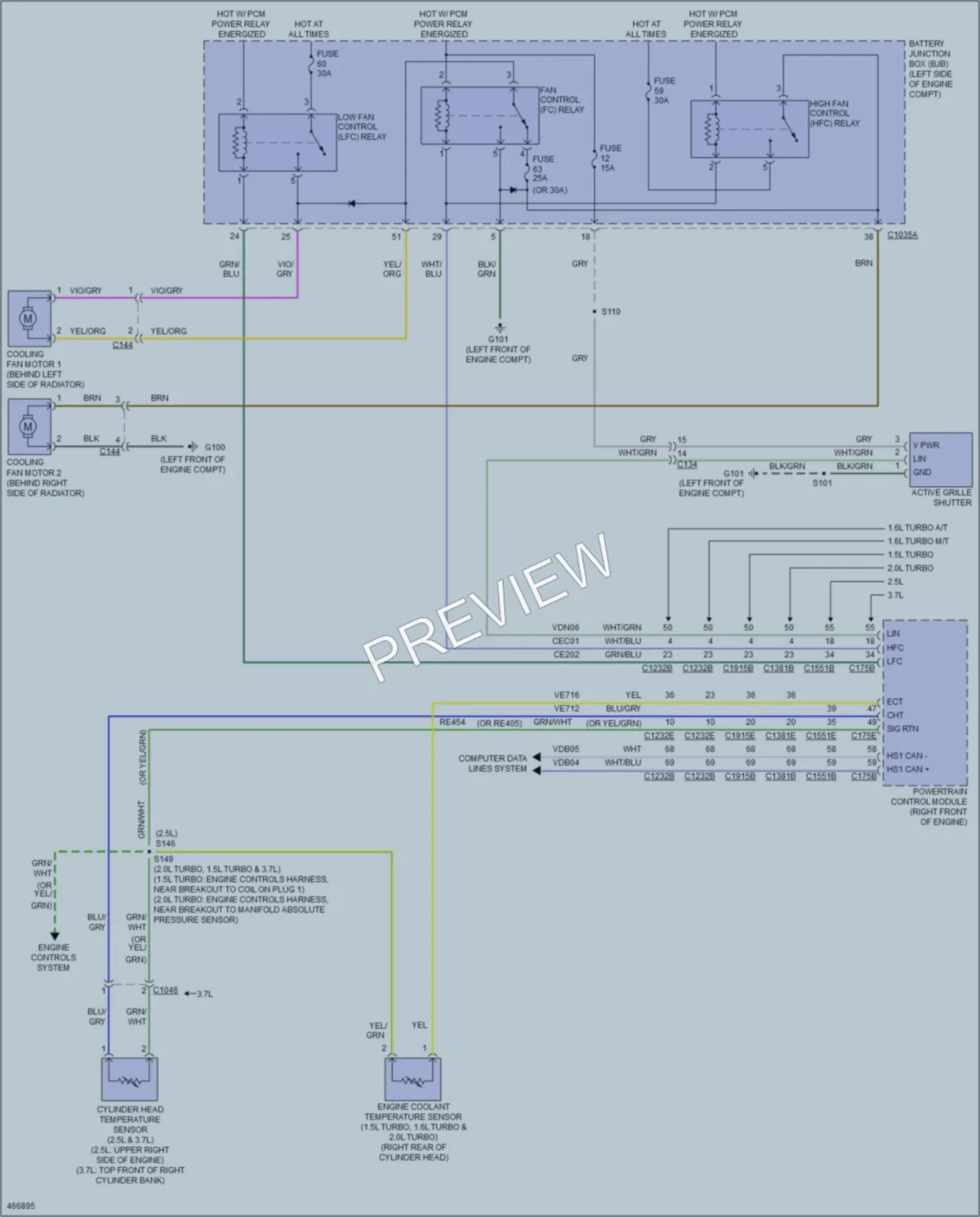 2015 Lincoln MKZHybrid Cooling Fan wiring diagram preview