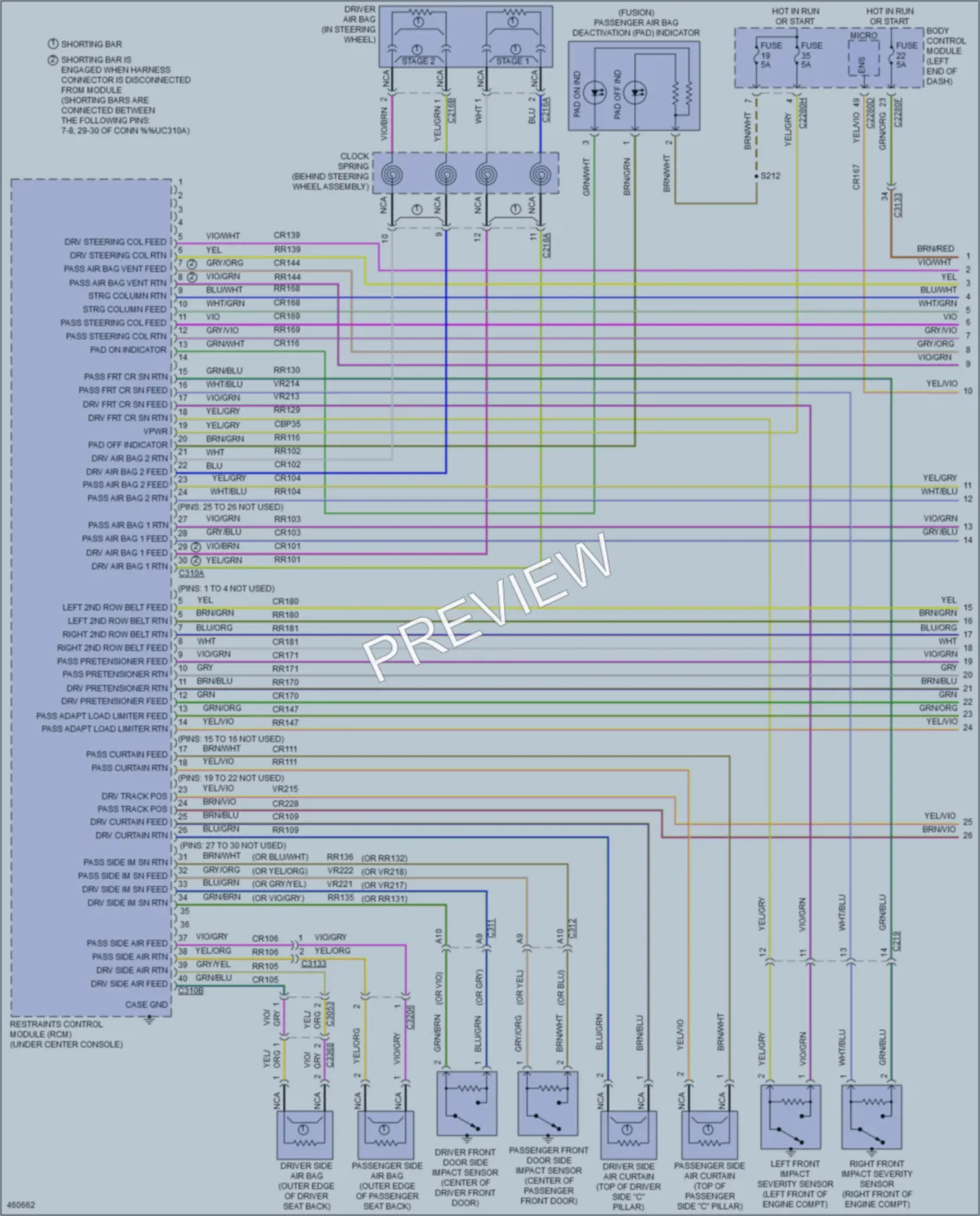 2015 Lincoln MKZHybrid Supplemental Restraints wiring diagram preview